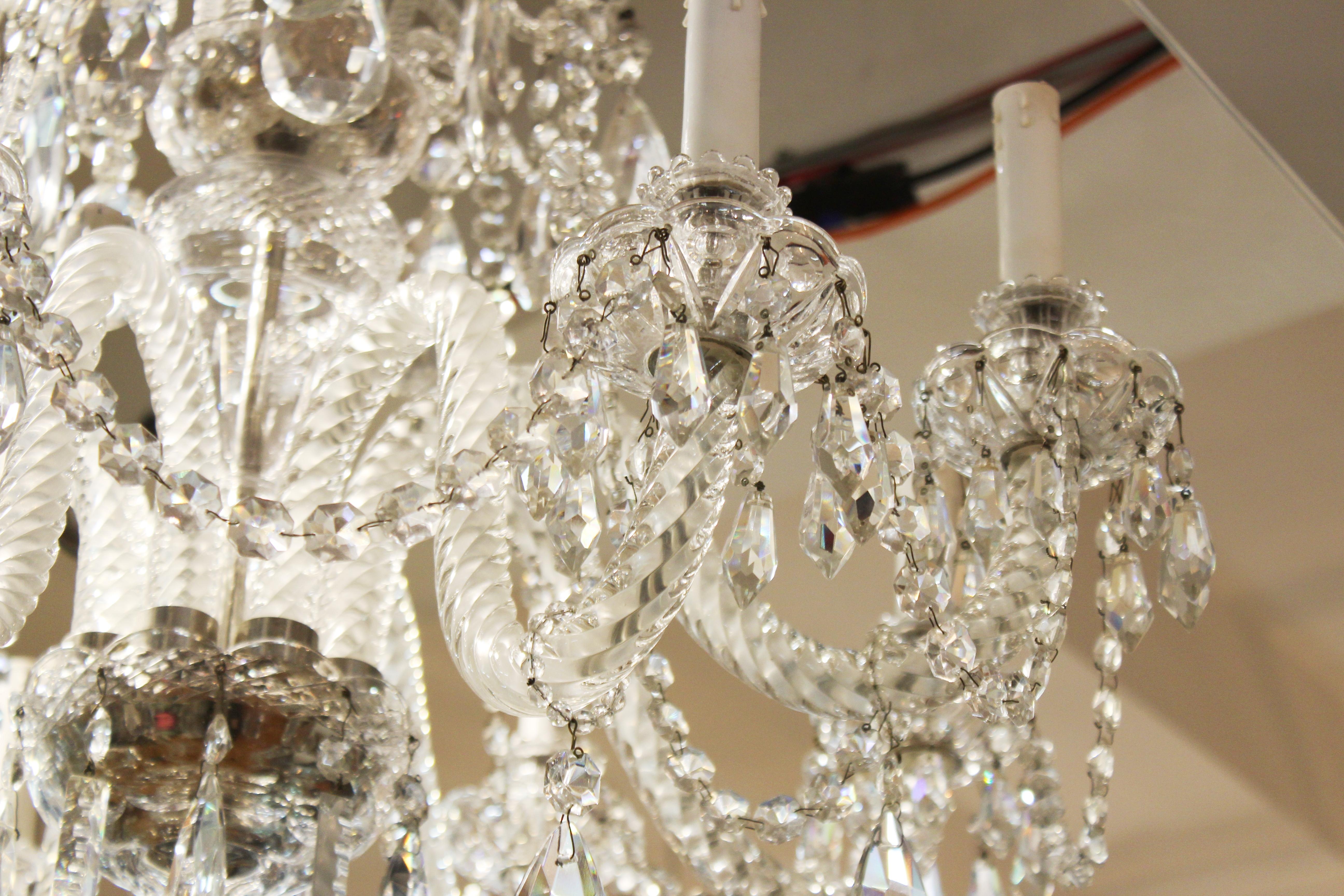 Martinez y Ortz Neoclassical Style Crystal Chandelier For Sale 6