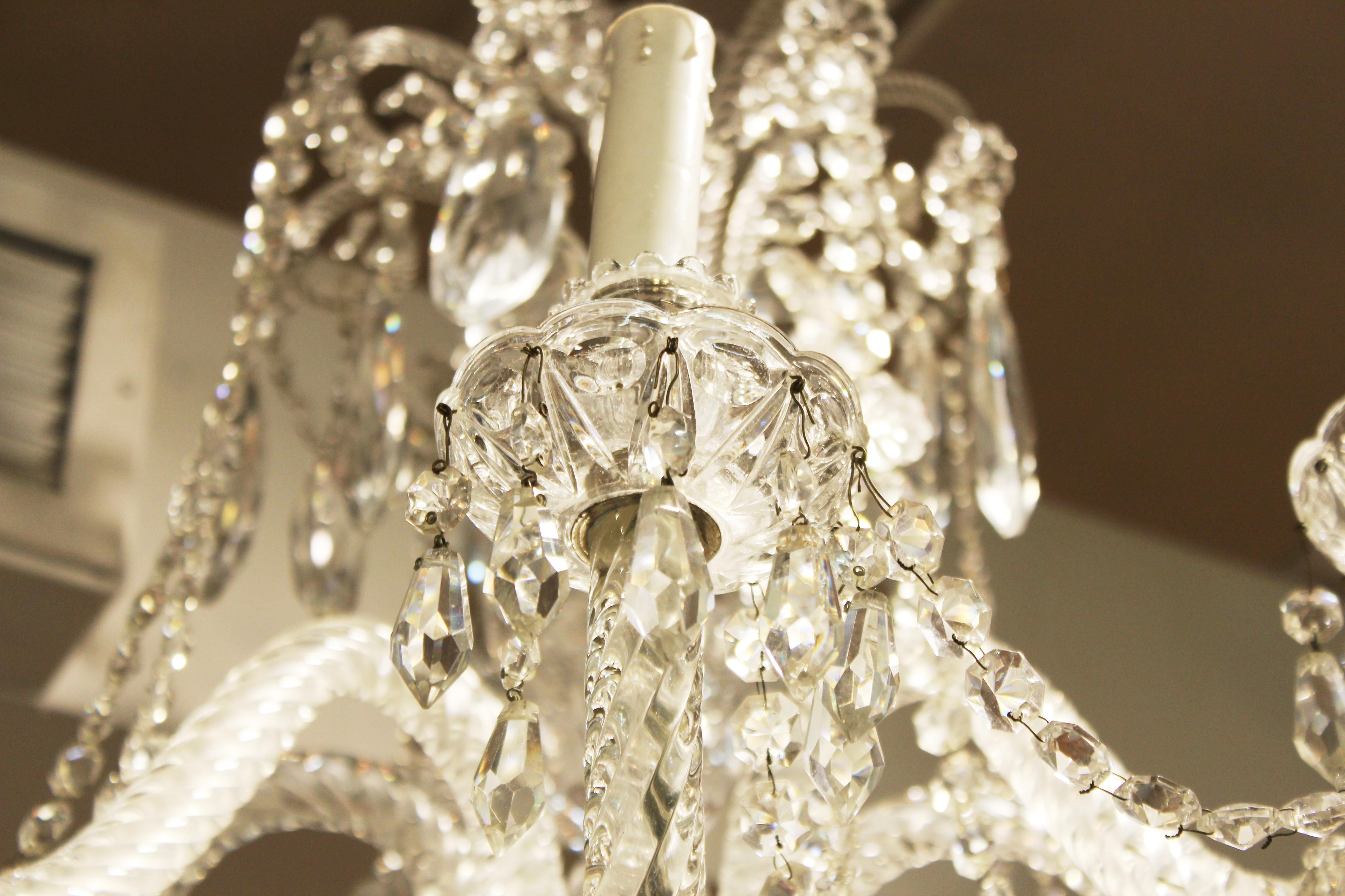 Martinez y Ortz Neoclassical Style Crystal Chandelier For Sale 8