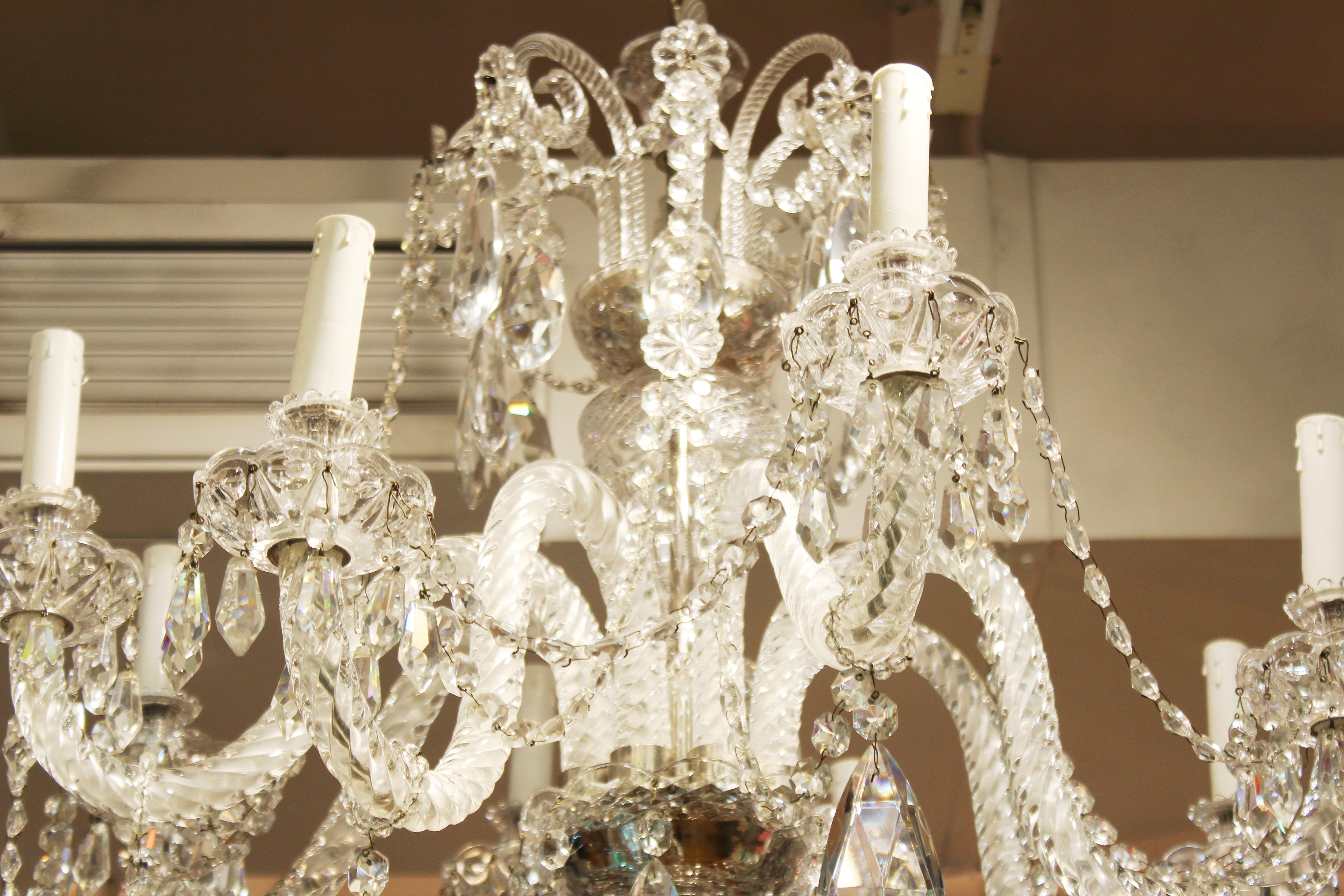 Spanish Martinez y Ortz Neoclassical Style Crystal Chandelier For Sale