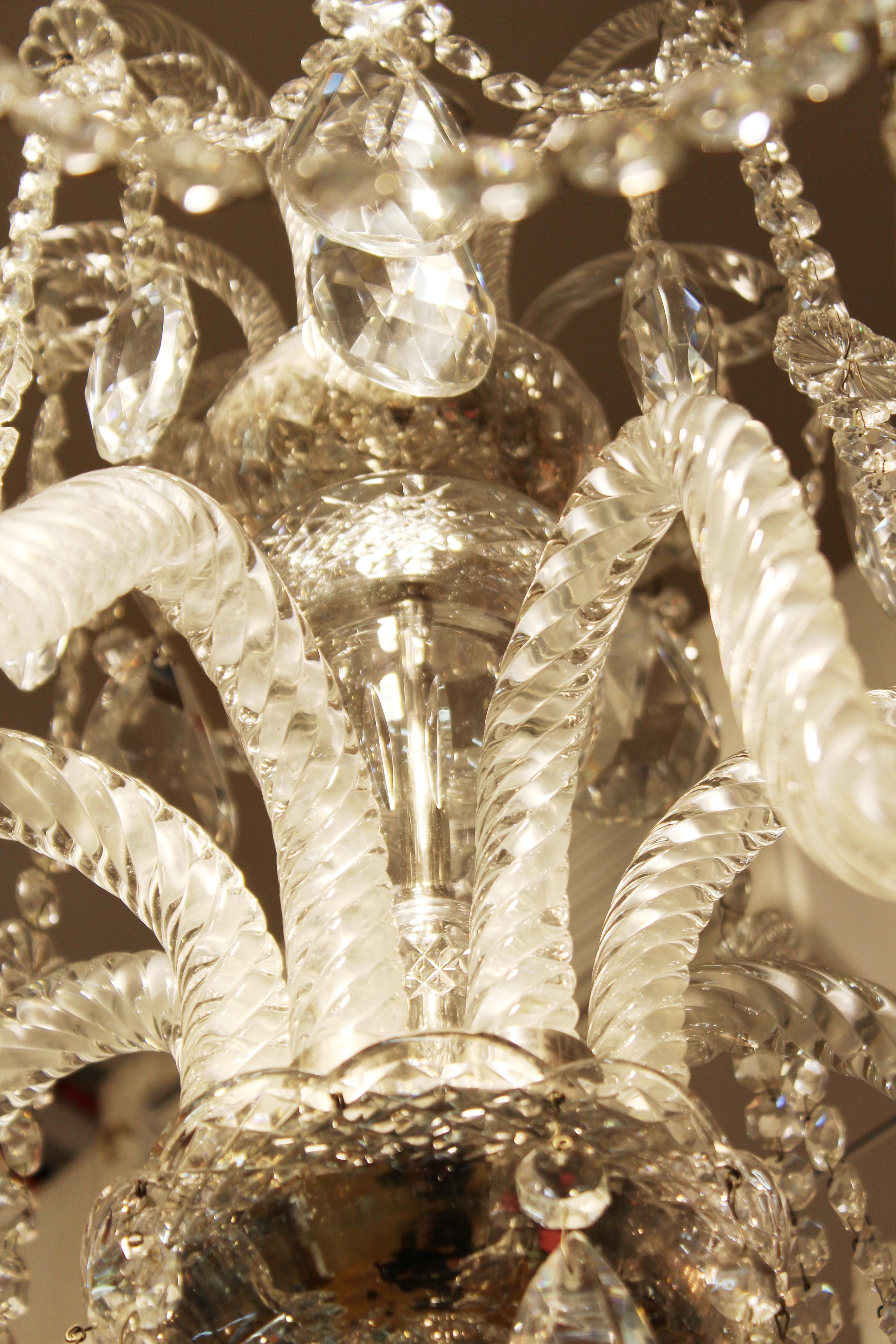 Martinez y Ortz Neoclassical Style Crystal Chandelier For Sale 1