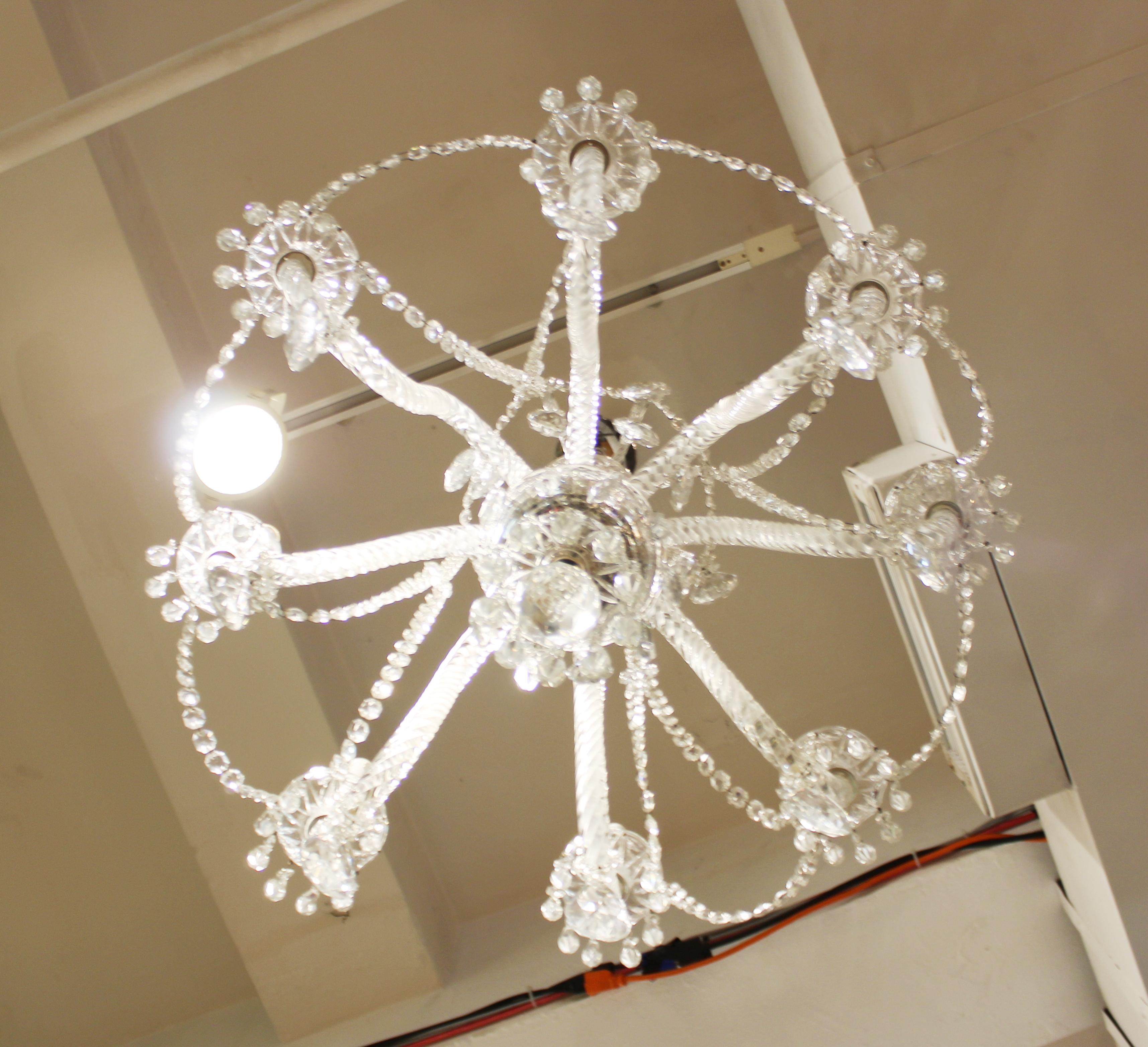 Martinez y Ortz Neoclassical Style Crystal Chandelier For Sale 2