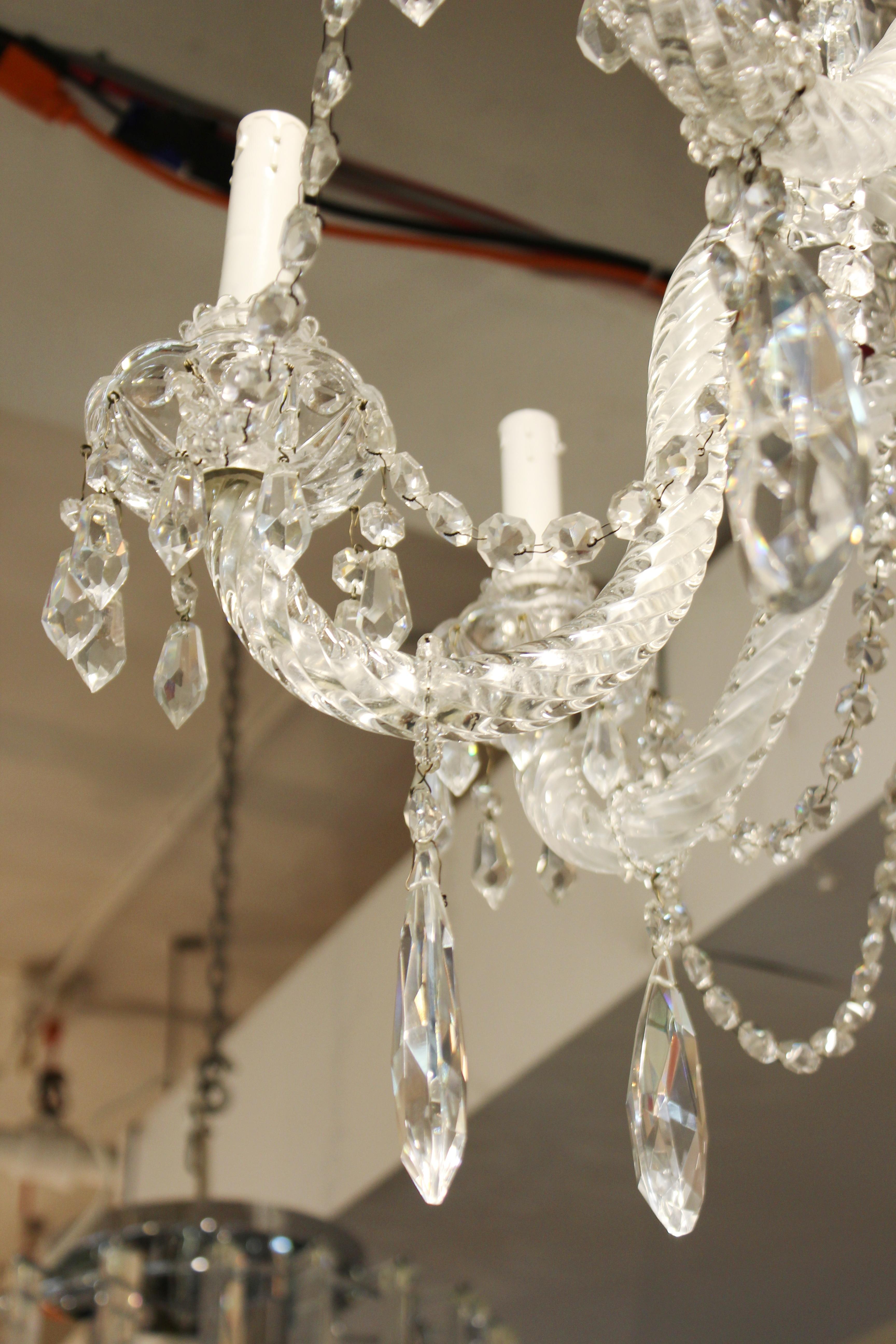 Martinez y Ortz Neoclassical Style Crystal Chandelier For Sale 3