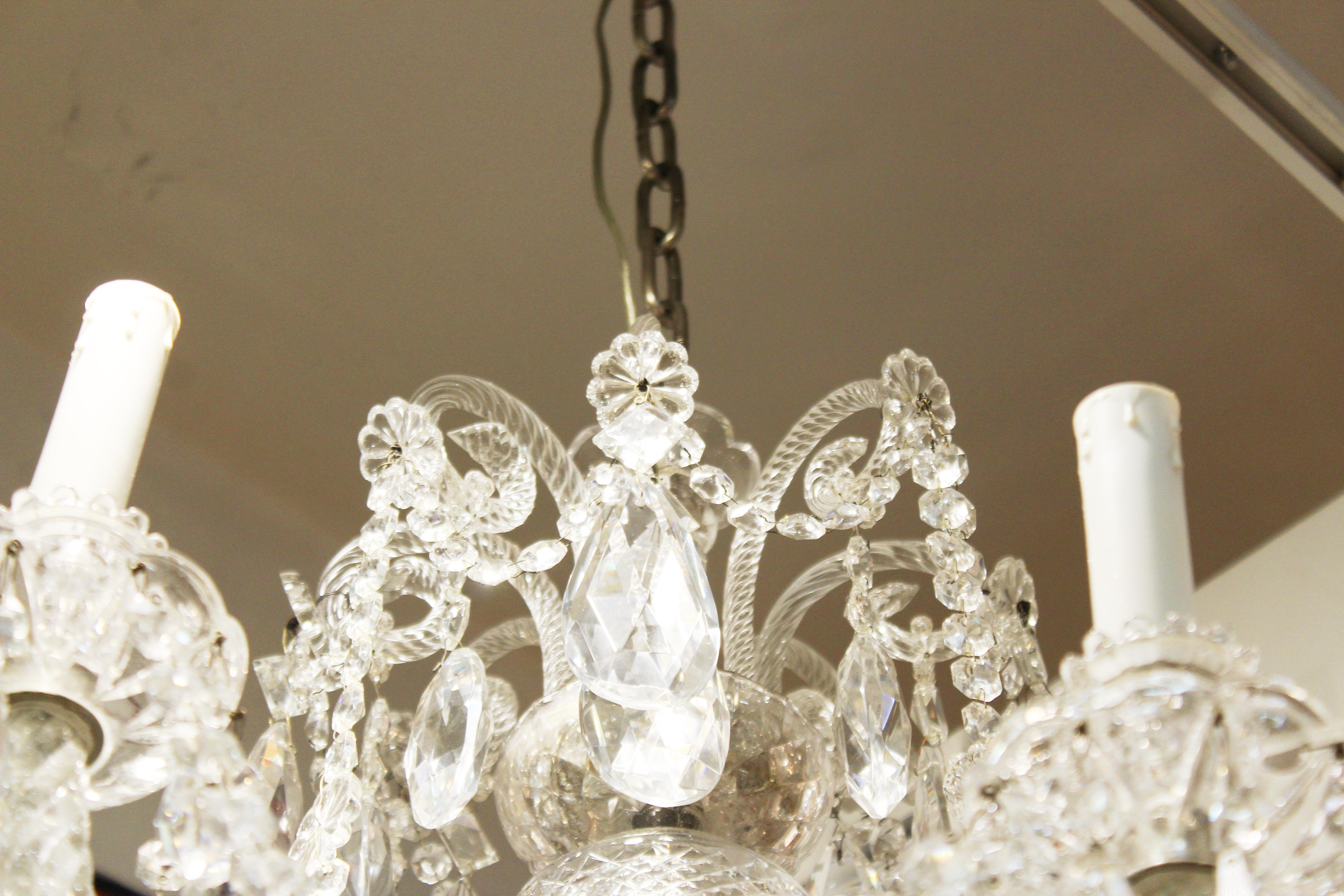 Martinez y Ortz Neoclassical Style Crystal Chandelier For Sale 4