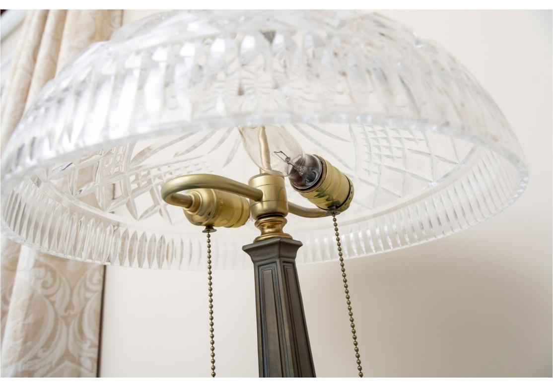 Métal Lampe de table de style Tiffany en cristal taillé Waterford Beaumont en vente