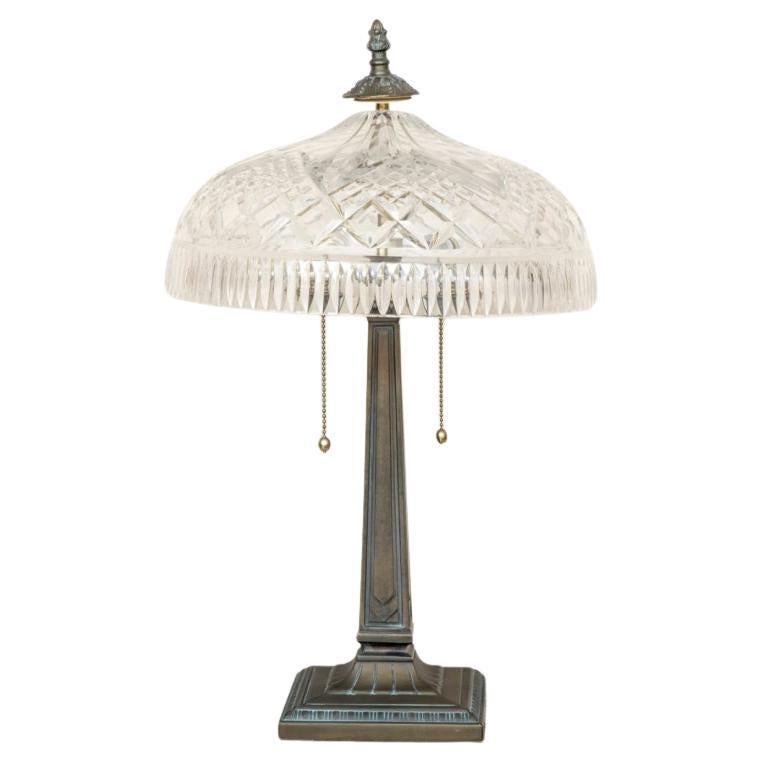 Waterford Beaumont-Tischlampe aus geschliffenem Kristall im Tiffany-Stil im Angebot