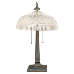 Used Waterford Beaumont Cut Crystal Tiffany Style Table Lamp