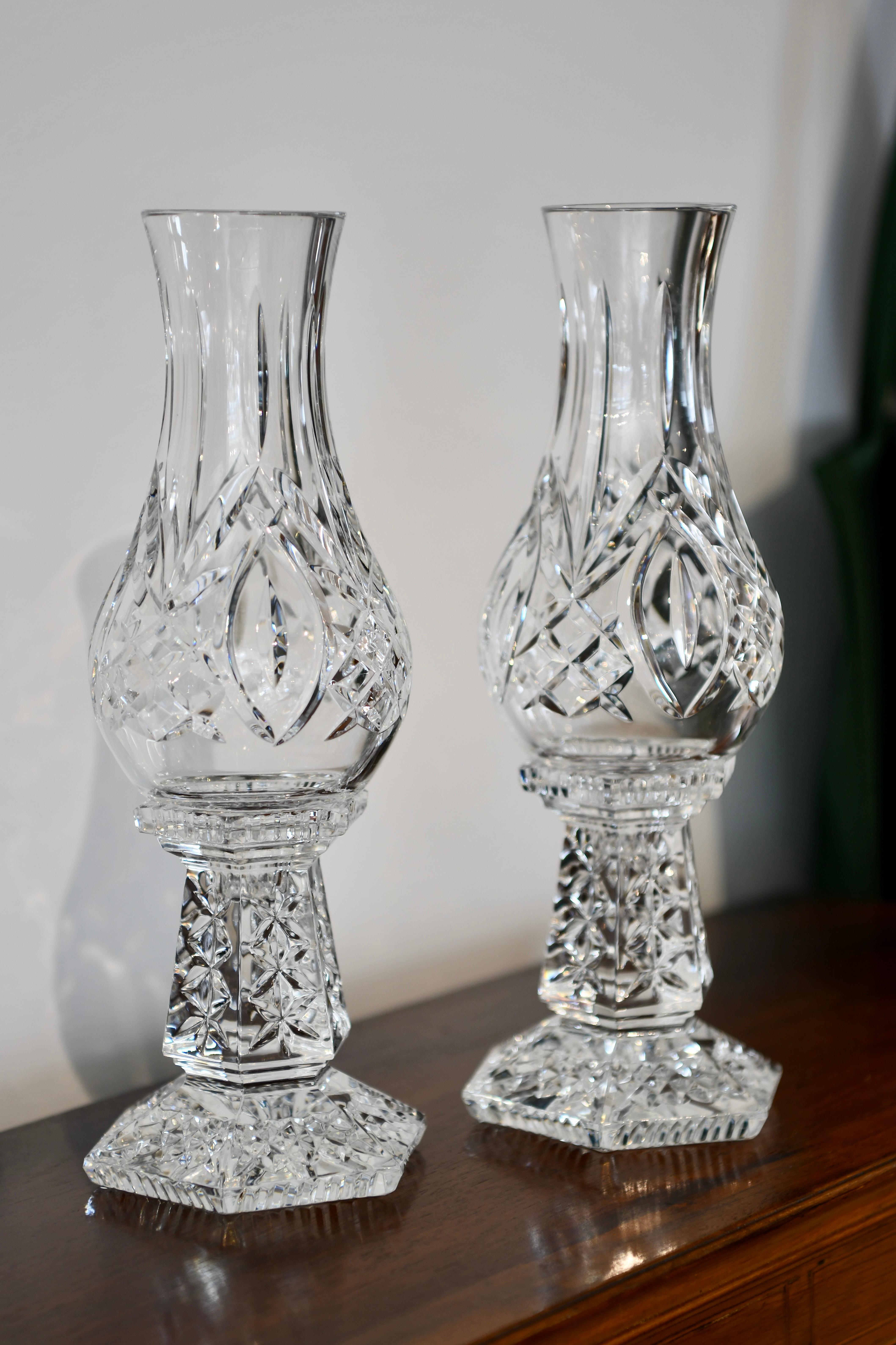 Crystal Waterford Candlestick with Hurricane