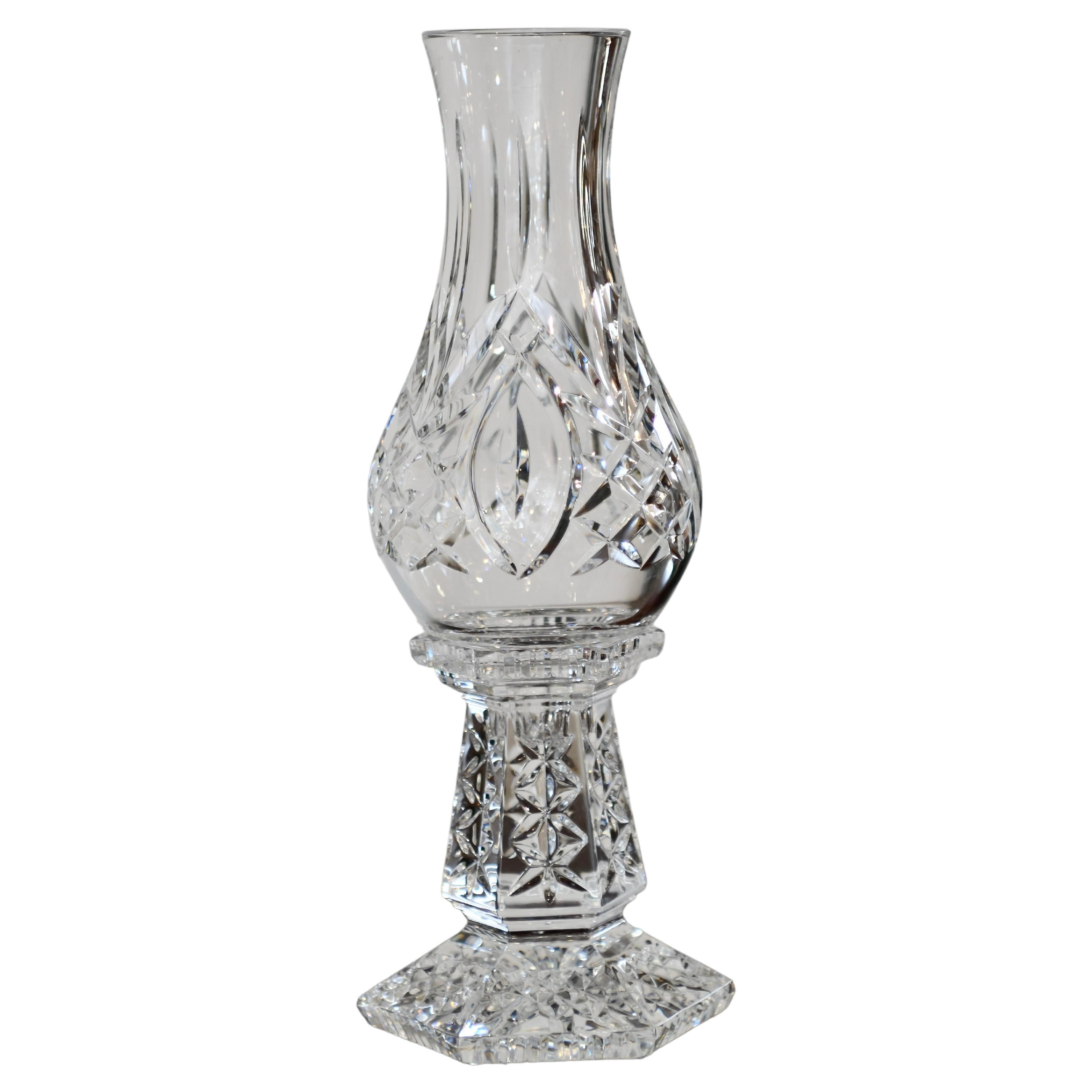 Waterford Candlestick with Hurricane For Sale at 1stDibs
