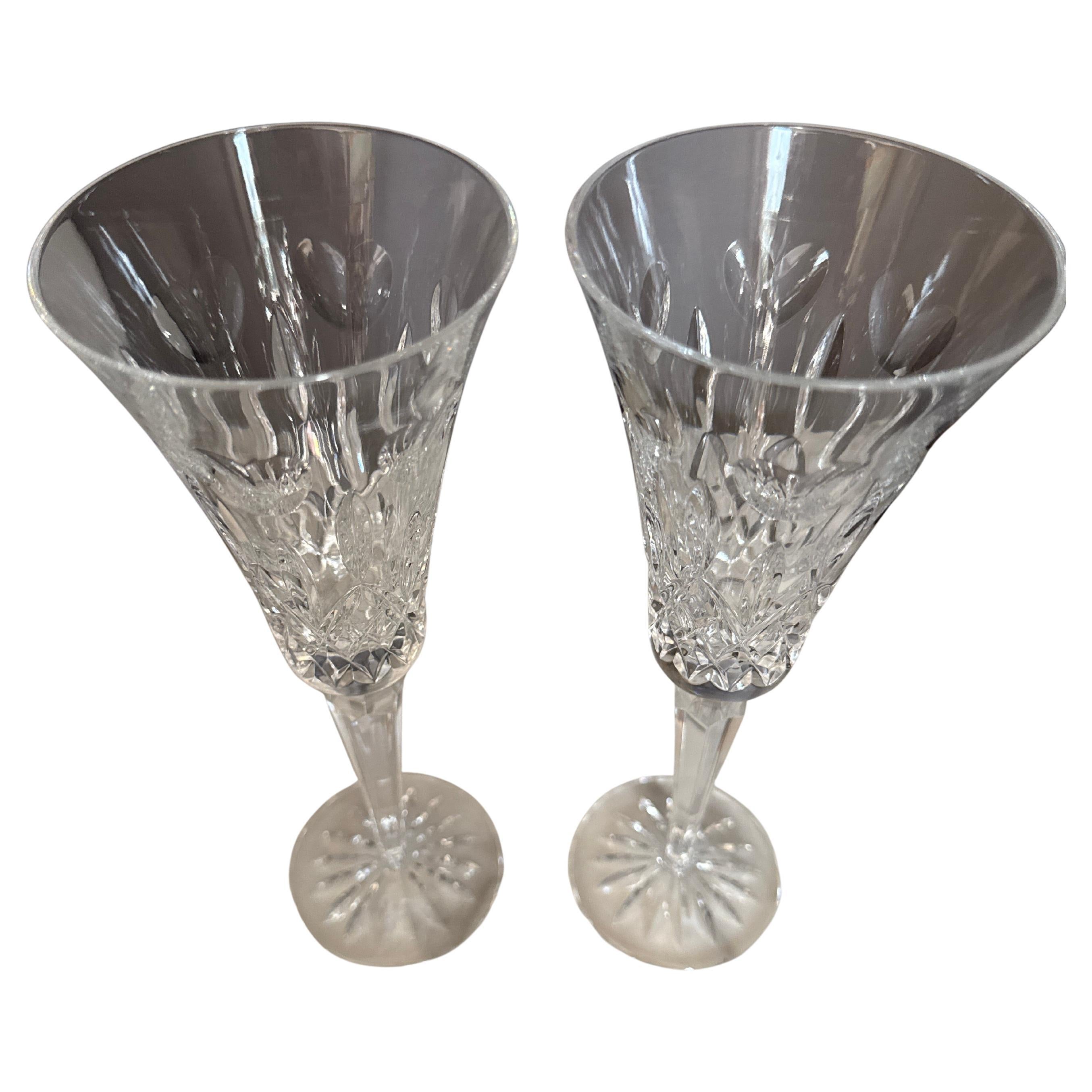 Champagne Waterford  flauti di cristallo  Lismore   I+I set di 2 pezzi