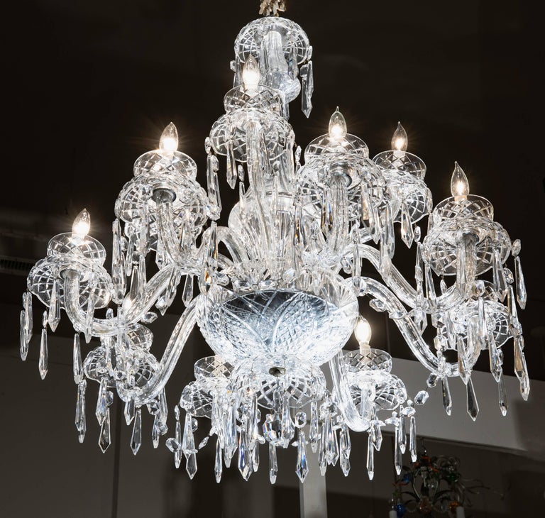 Waterford Chandelier Cut Crystals 12 Lights For At 1stdibs Beautiful Cut Crystal Waterford Chandelier Clear And Sparkling 12 Lights Most Of The Major