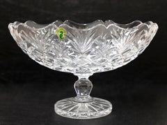 WATERFORD Crystal 11" Irish Treasures Oblong Boat Bowl on Pedestal