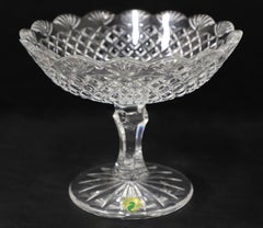 WATERFORD Crystal 7.5" Emily Scalloped Tall Footed Compote