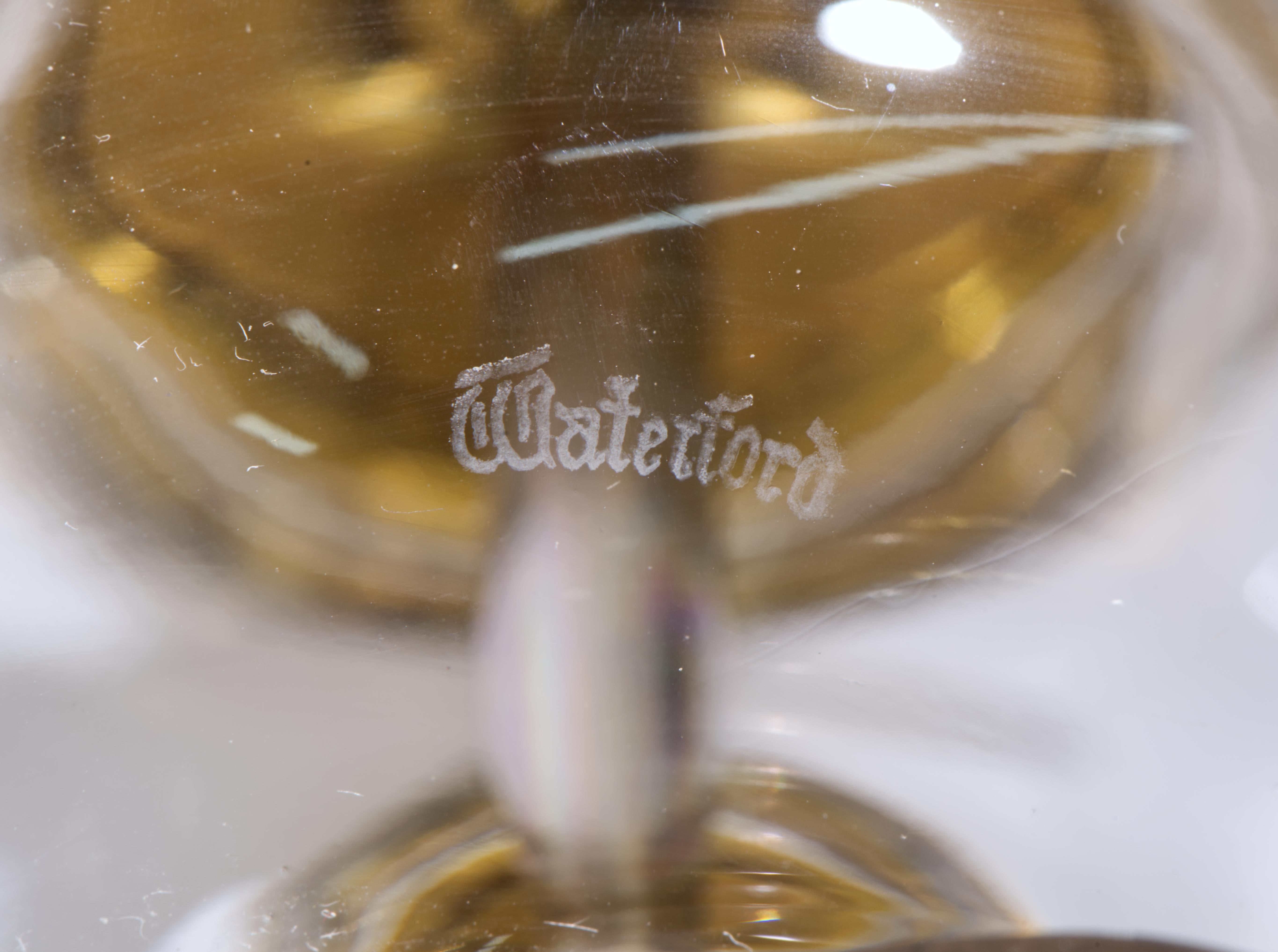 Waterford Crystal Accent Table Lamp Brass Base Silk Shade, 1960s-1970s For Sale 3