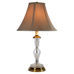 Waterford Crystal and Brass Alana Table Lamp, Vintage, Signed