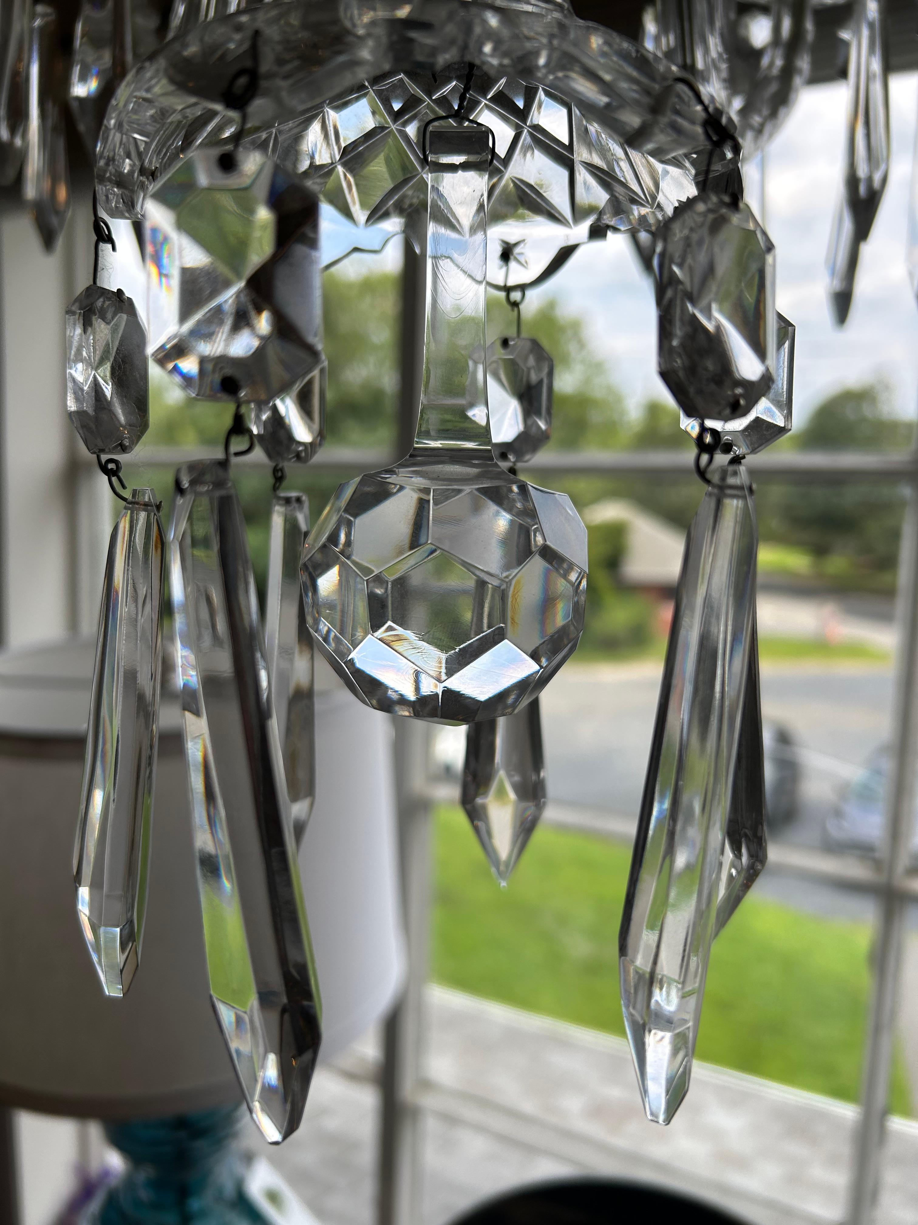 Lampadario Waterford Crystal Avoca a 6 bracci Vintage In condizioni buone in vendita a Hopewell, NJ