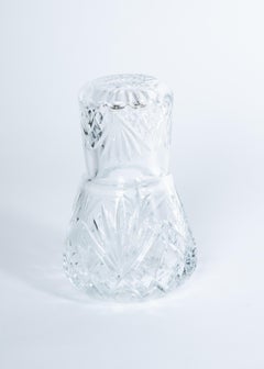 Waterford Style Crystal Bedside Carafe and Tumbler Glass