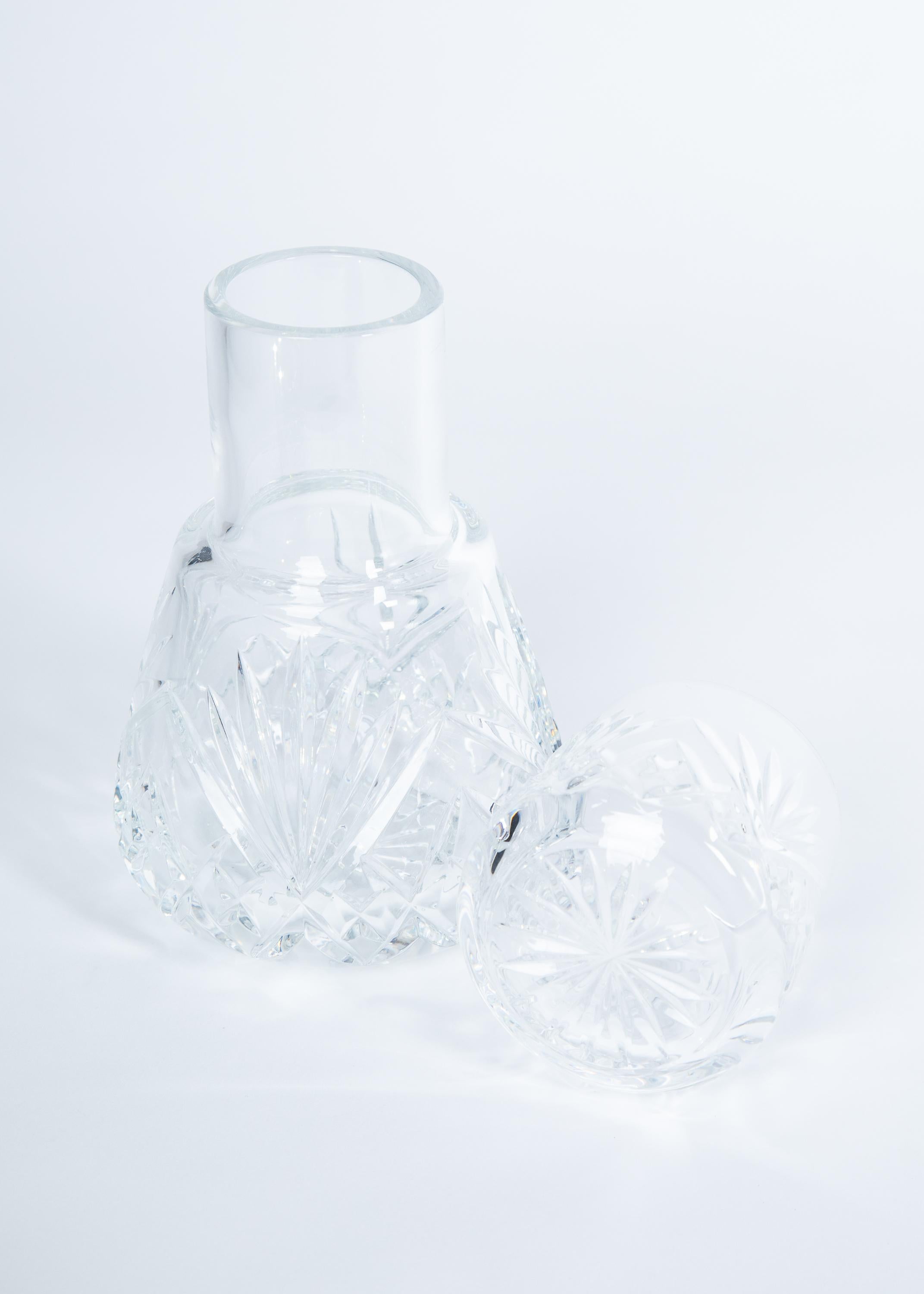 crystal bedside carafe with glass