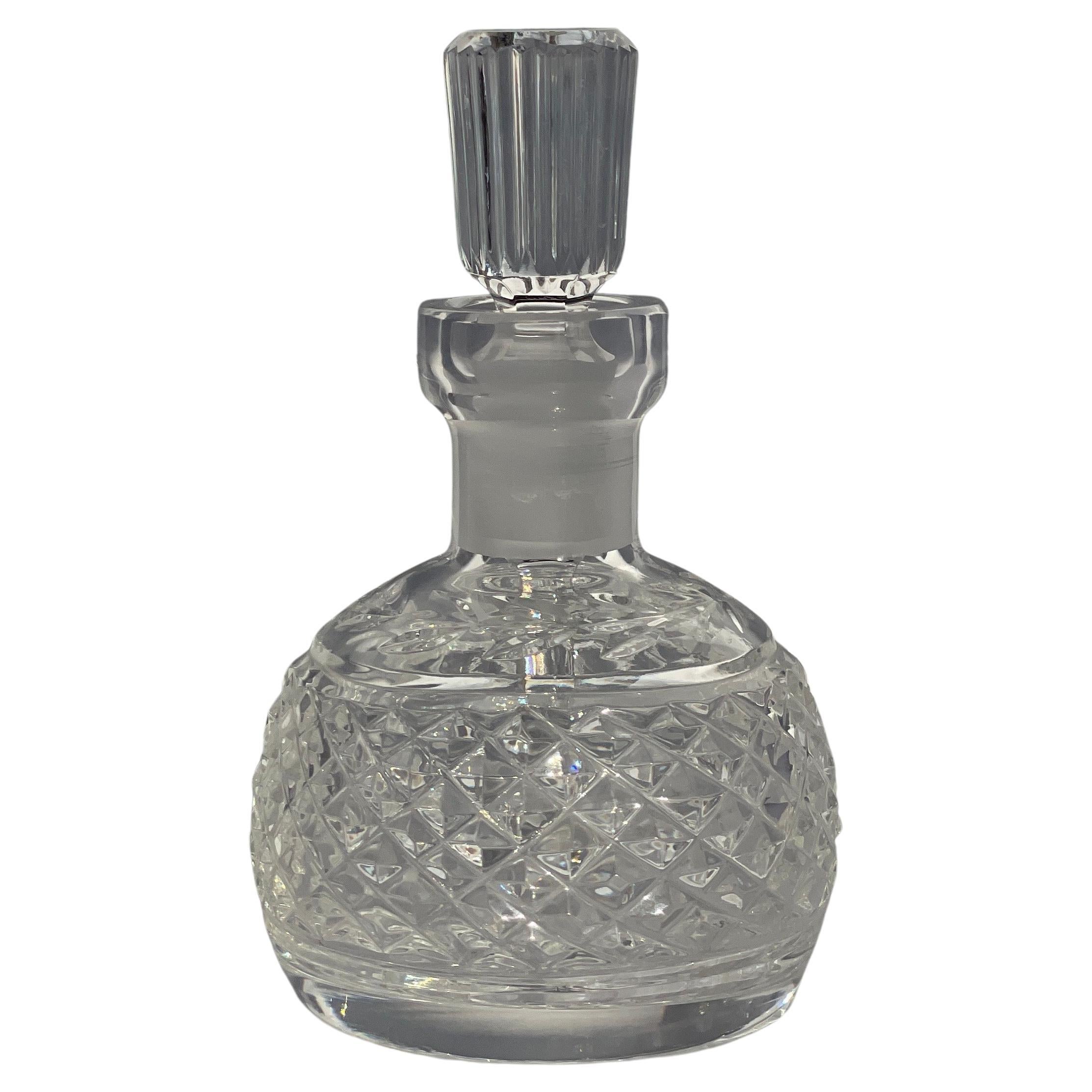 Waterford Crystal Faceted Carved Perfume Bottle Vintage Signed Ireland