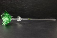 WATERFORD Crystal 15" Fleurology Green Rose *New in Open Box*