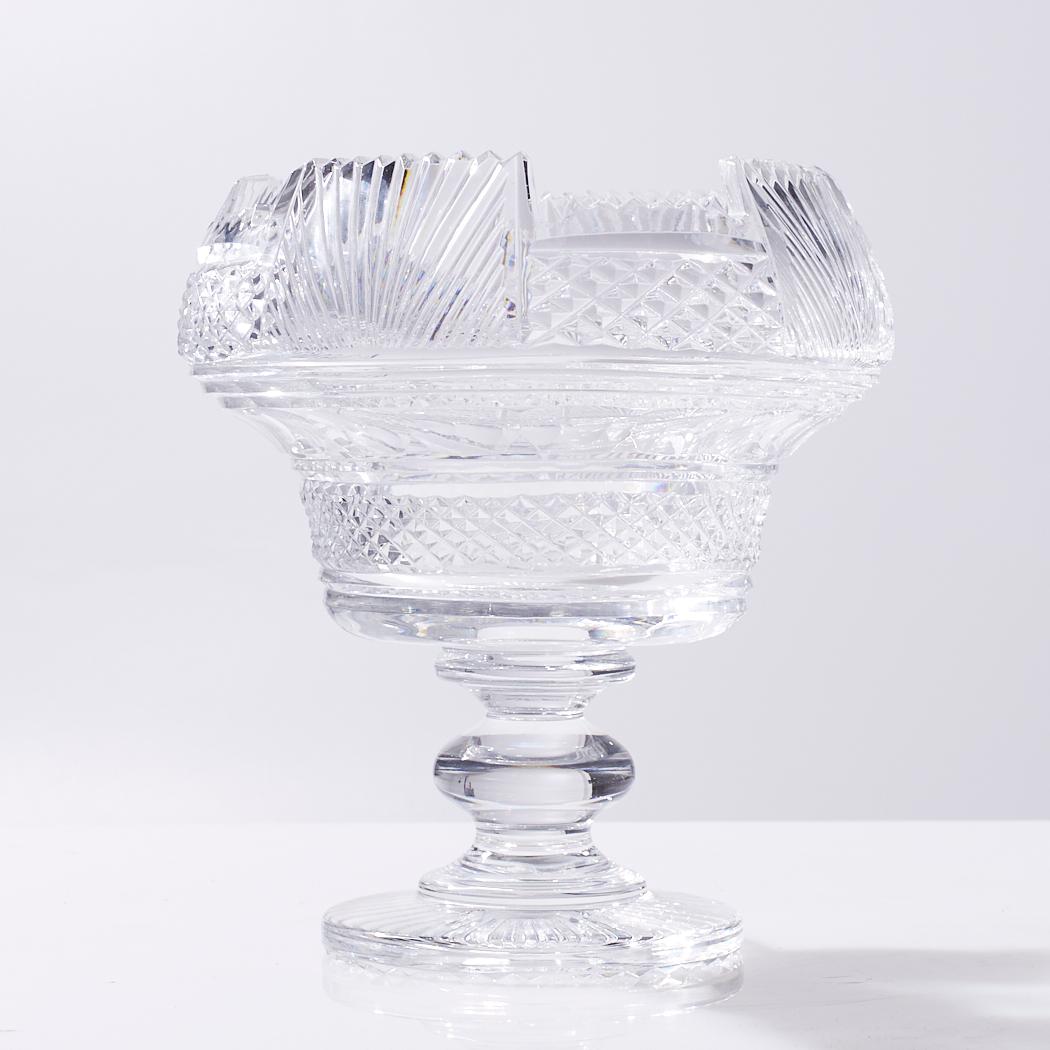 Northern Irish Waterford Crystal Footed Bowl Vase For Sale