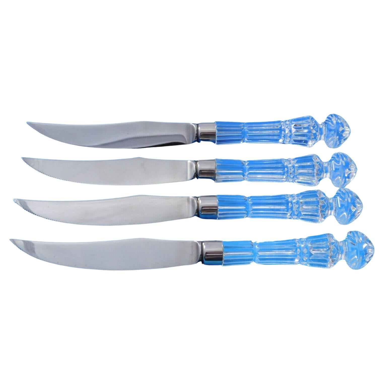 Waterford Crystal Handle Flatware Set of 4 Steak Knives For Sale