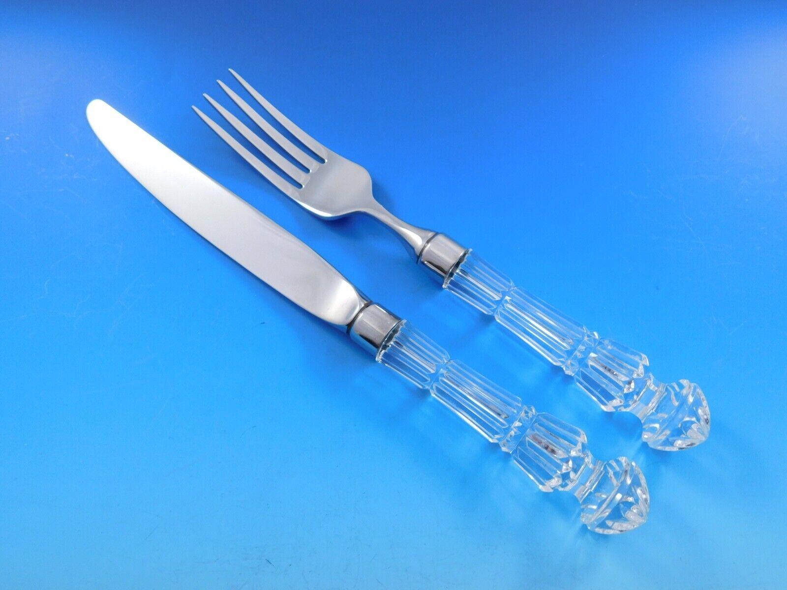 20ième siècle Waterford Crystal Handle Flatware Set Service Lot 20 pcs Dinner Forks & Knives en vente