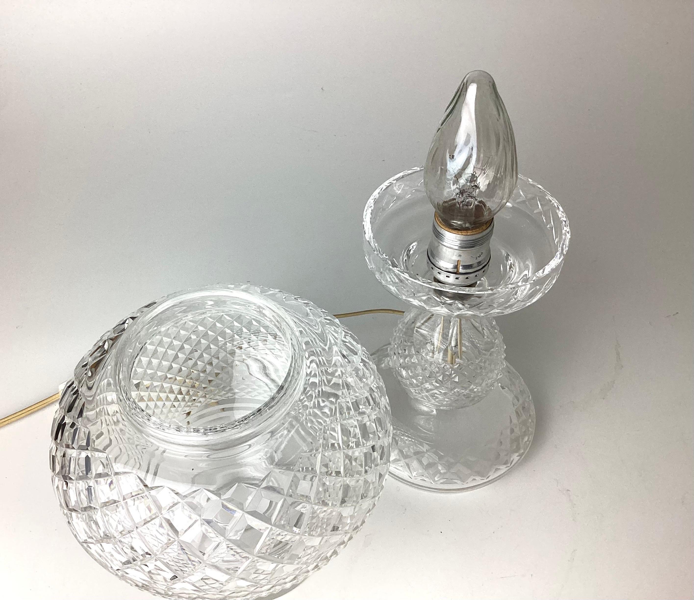 vintage waterford crystal hurricane lamp