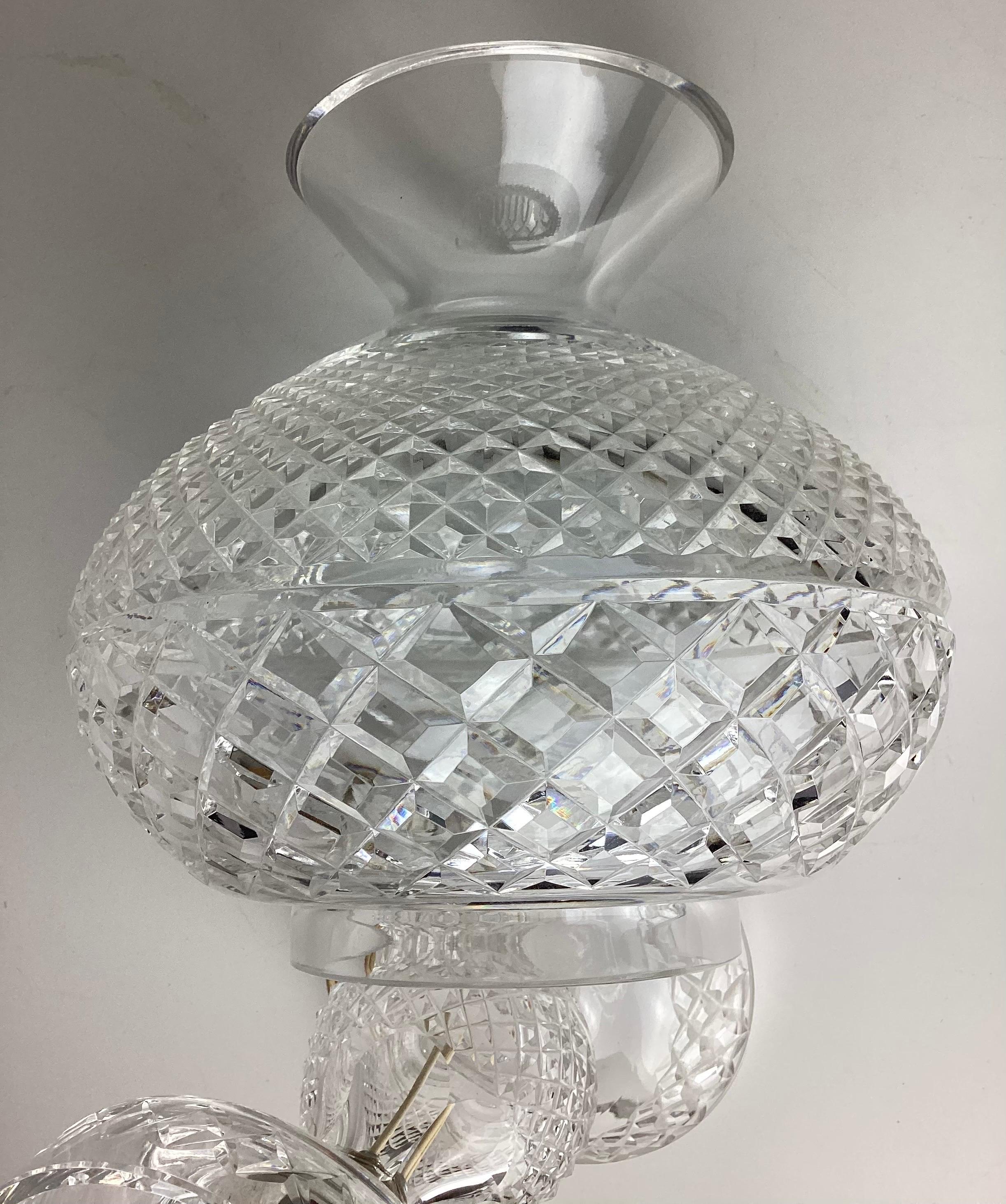 20th Century Waterford Crystal Inishmore Hurricane Table Lamp