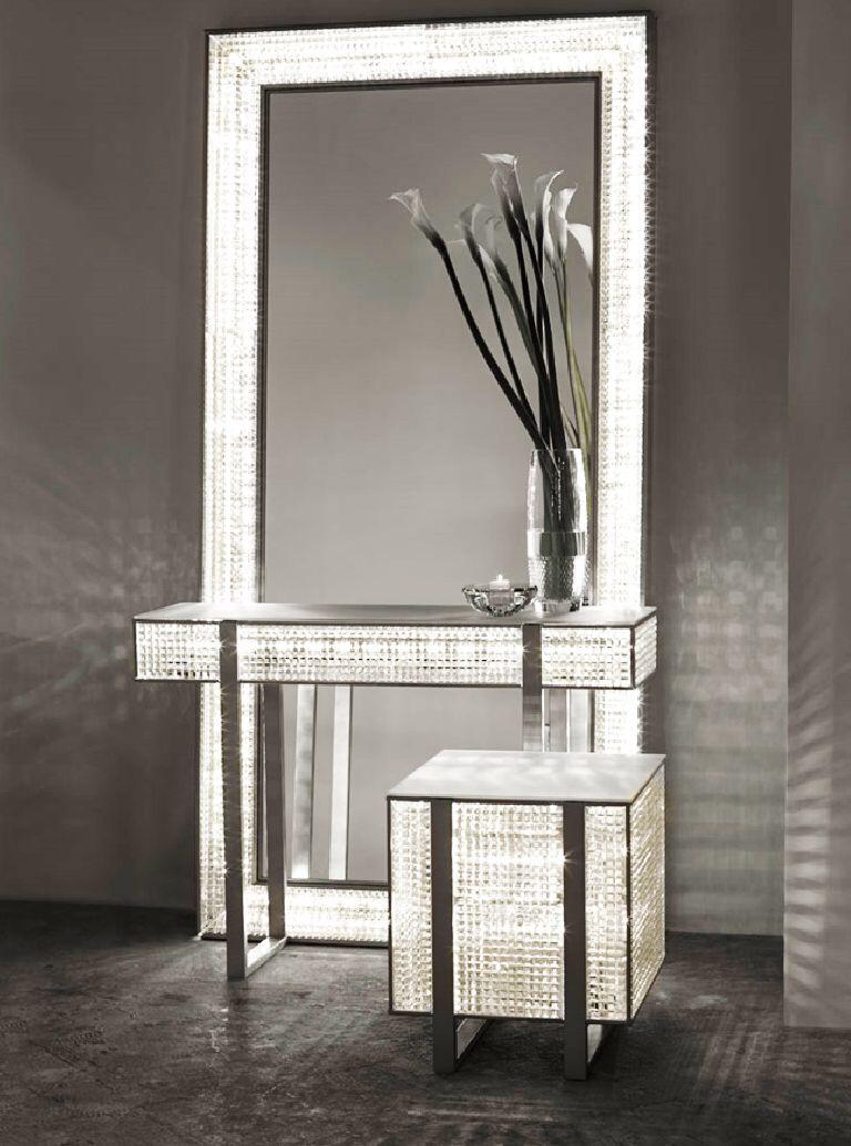 Irish Waterford Crystal Interiors Illuminated Vanity Table by Jo Sampson Custom UK