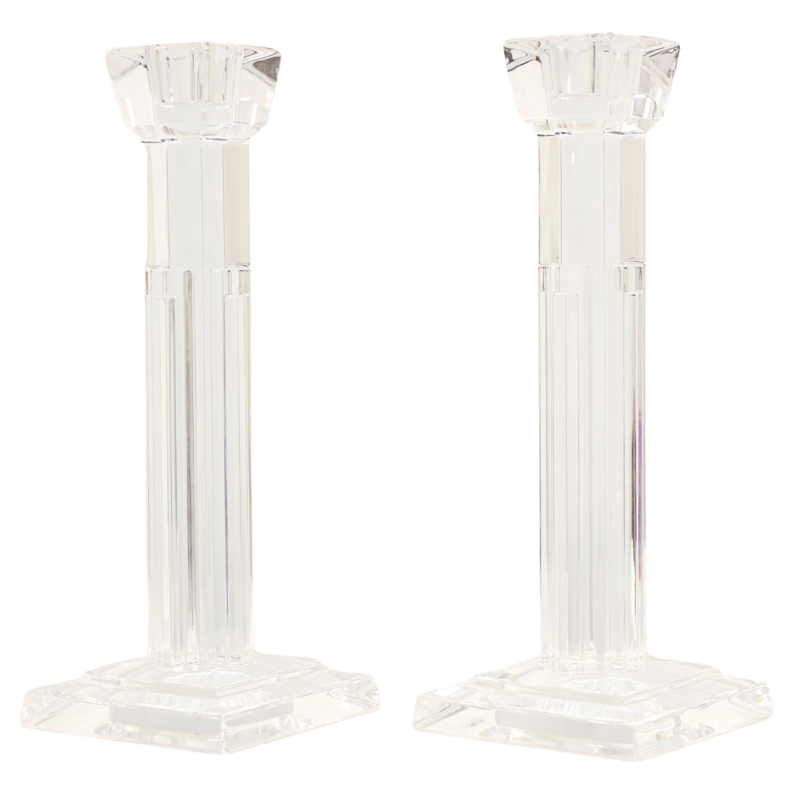WATERFORD Crystal Ireland 10" Metropolitan Candlesticks - Pair For Sale