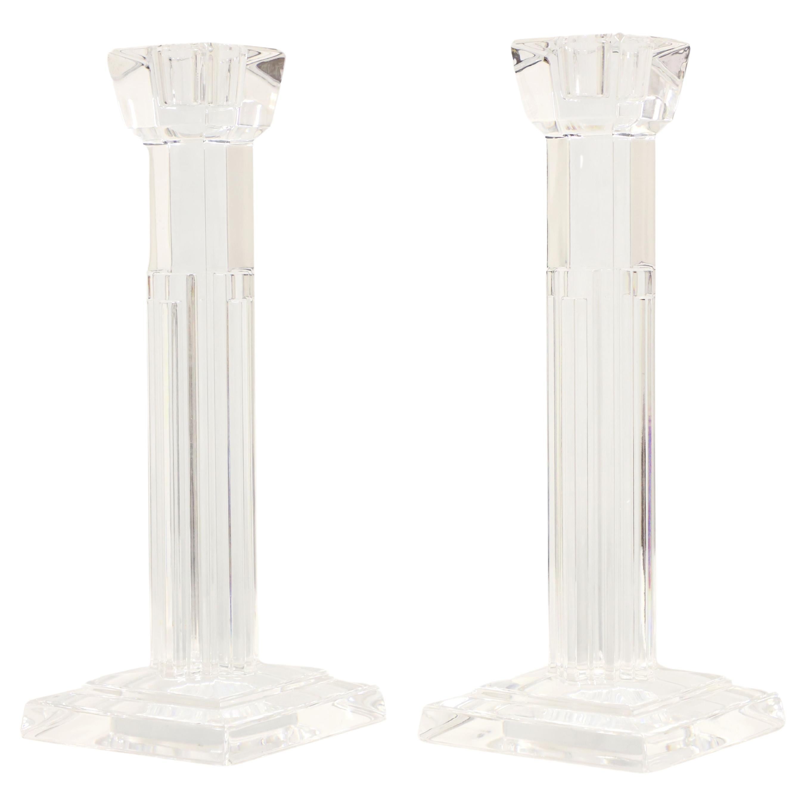 WATERFORD Crystal Ireland 10" Metropolitan Candlesticks - Pair