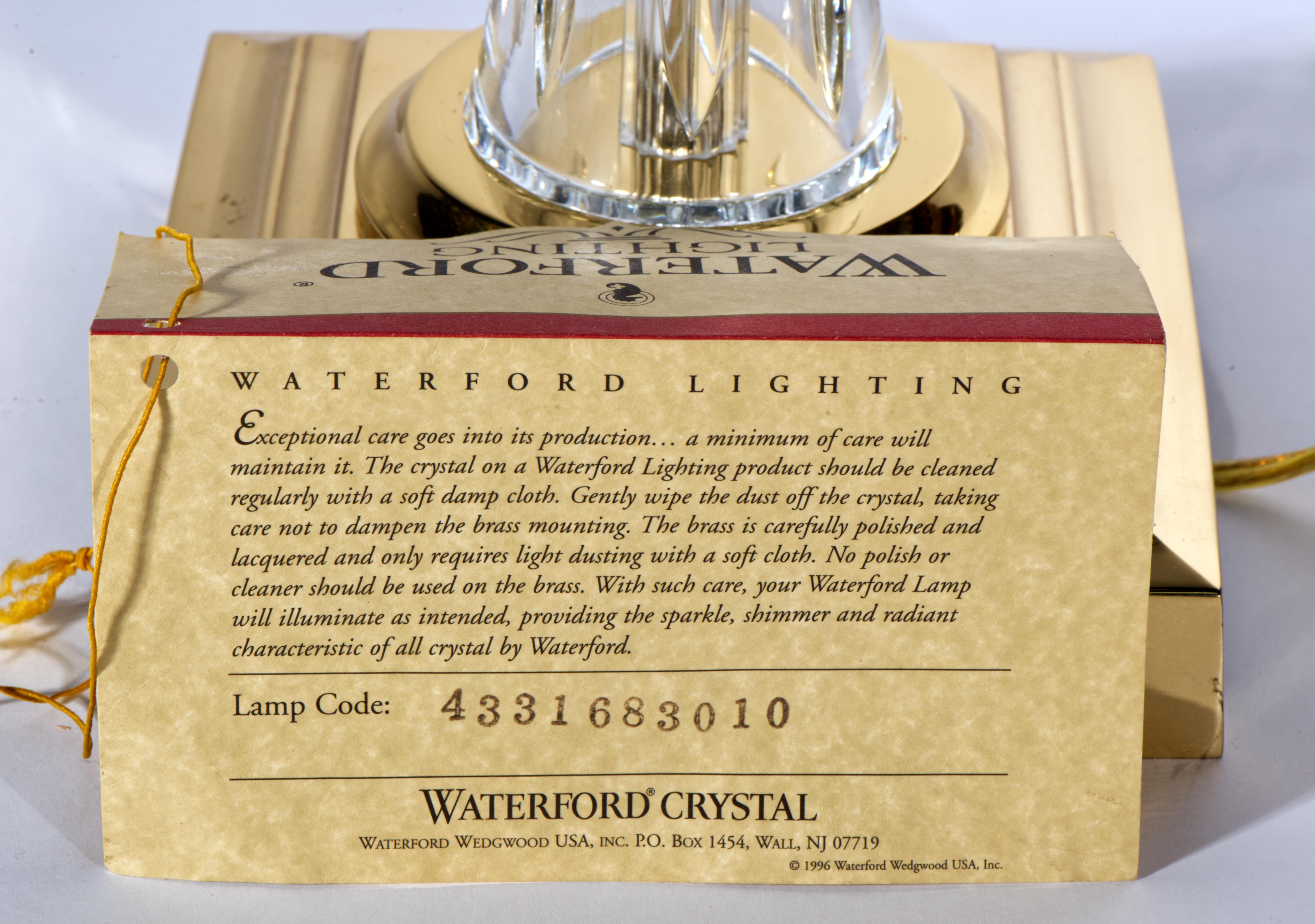 Waterford Crystal Lamp Killarney Kinsale Bankers Table Lamp 1990s - 1stDibs For Sale 3