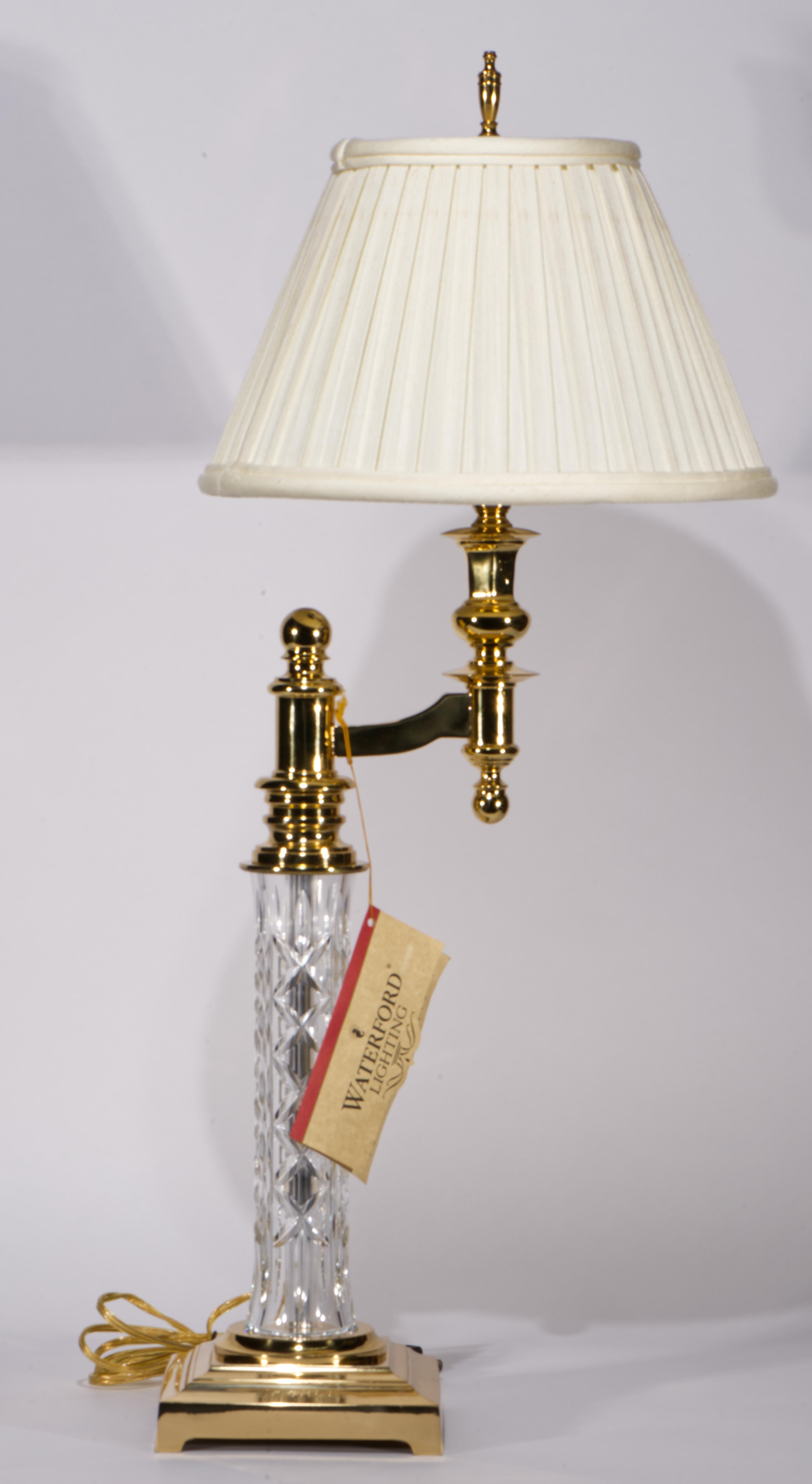 Hollywood Regency Waterford Crystal Lamp Killarney Kinsale Bankers Table Lamp 1990s - 1stDibs For Sale