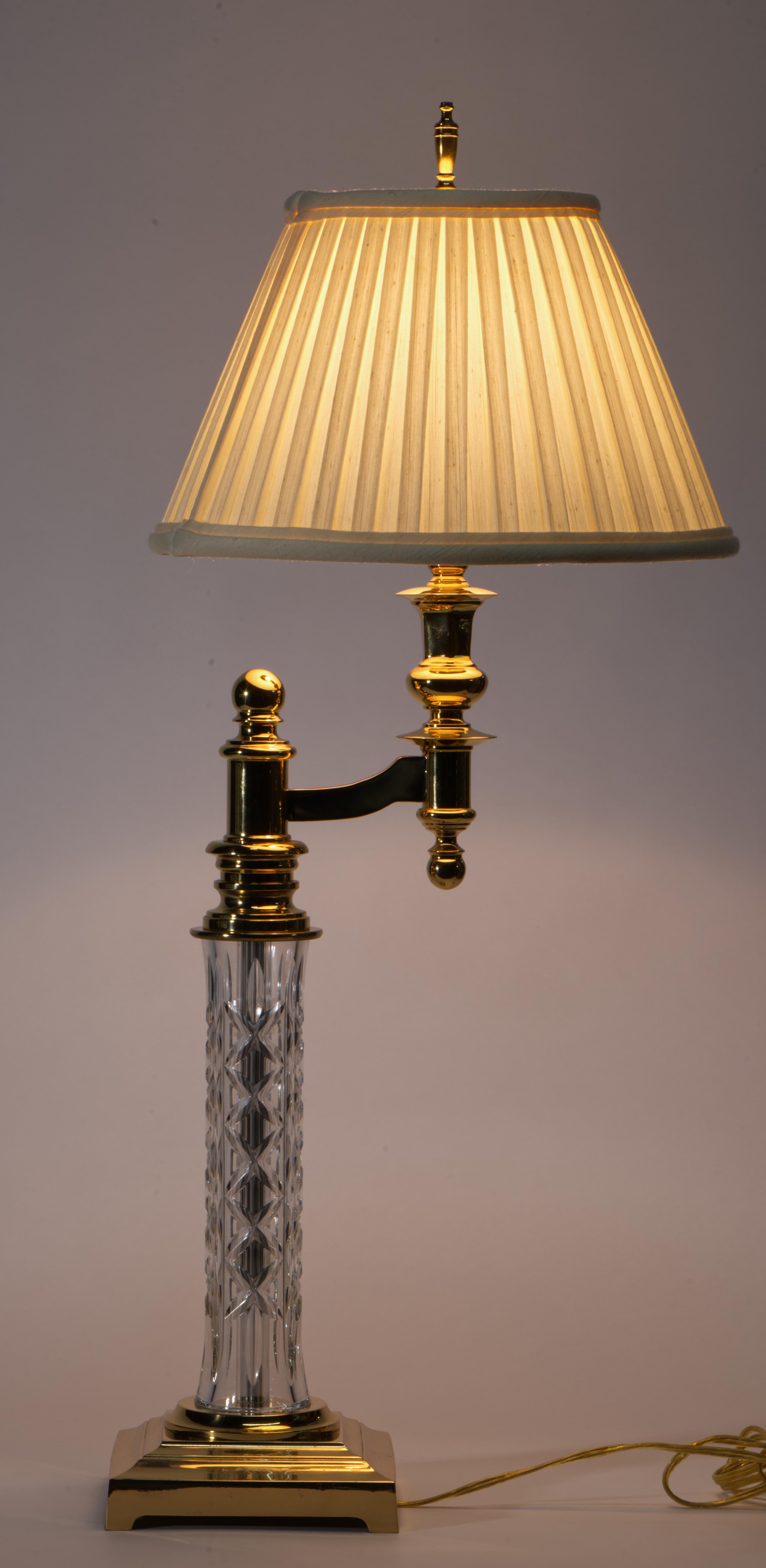 Irish Waterford Crystal Lamp Killarney Kinsale Bankers Table Lamp 1990s - 1stDibs For Sale