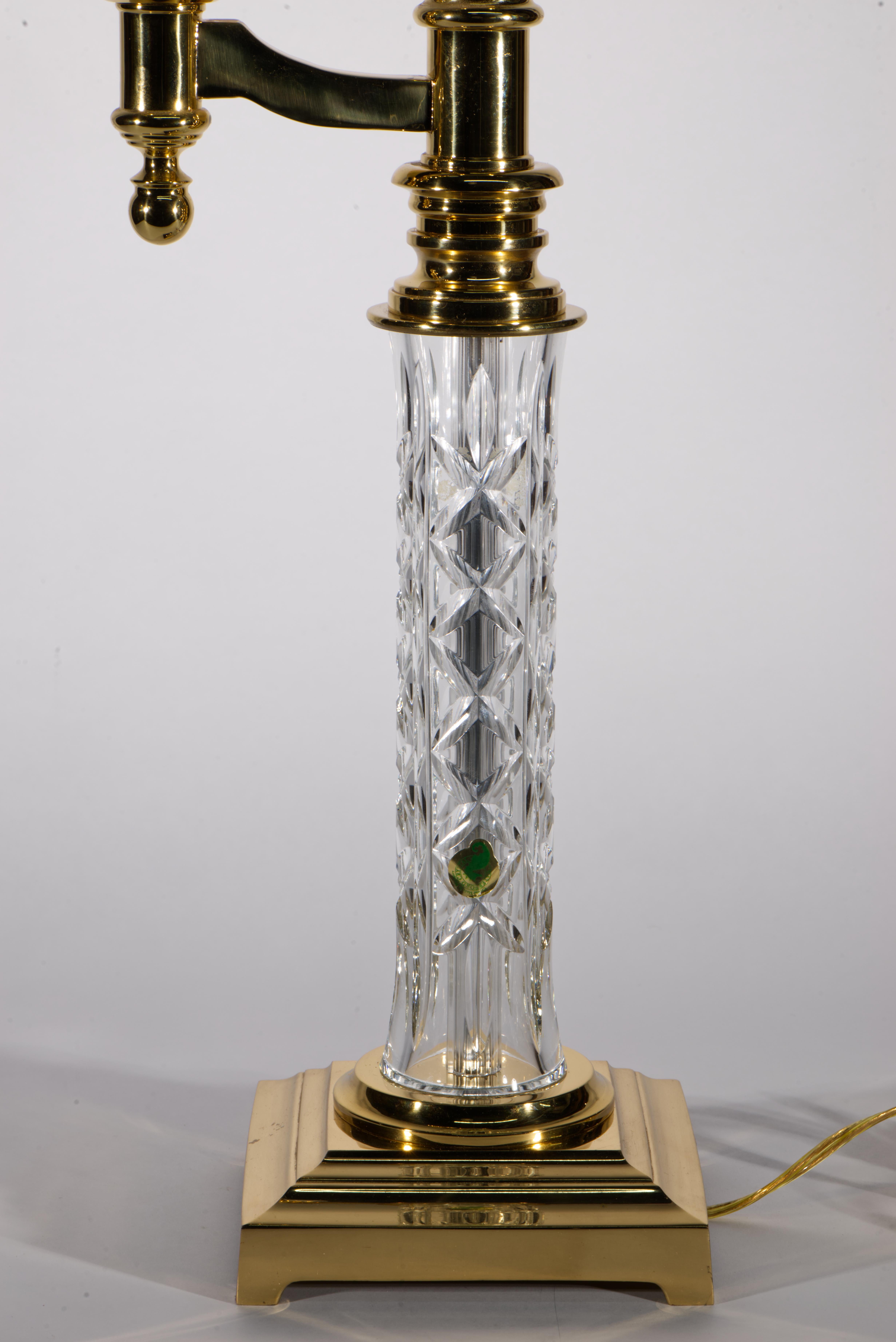 Waterford Crystal Lamp Killarney Kinsale Bankers Table Lamp 1990s - 1stDibs In Good Condition For Sale In Clifton Springs, NY
