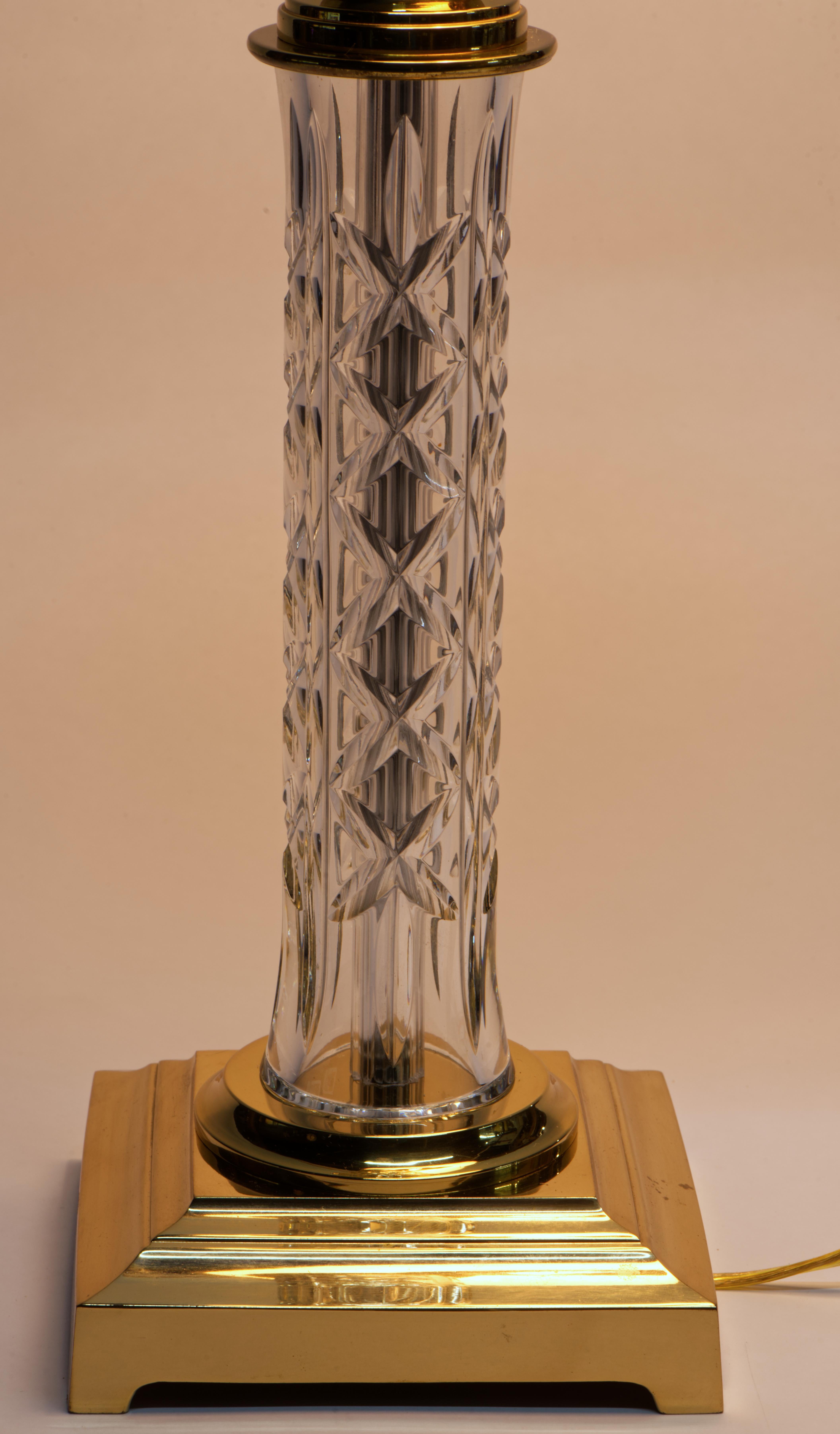 20th Century Waterford Crystal Lamp Killarney Kinsale Bankers Table Lamp 1990s - 1stDibs For Sale