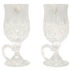 WATERFORD Crystal Ireland 6.5" Lismore Irish Coffee Mugs - Pair B