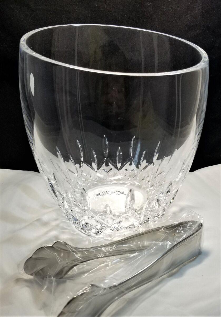 Slovenian Waterford Crystal Lismore Essence Ice Bucket with Tongs, Labelled, New in Box