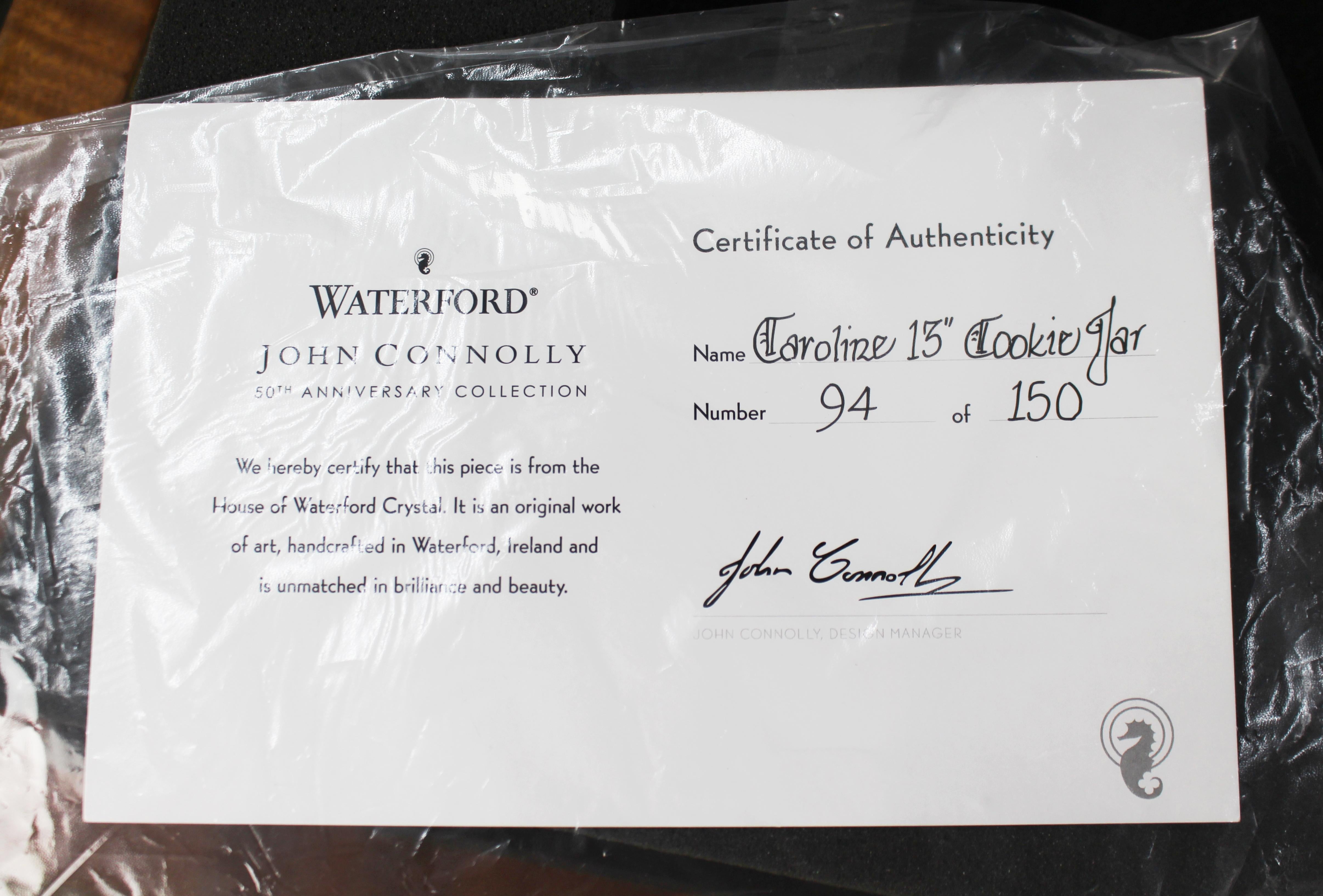 Waterford Crystal Ltd Edition Caroline 13 Inch Cookie Jar 9