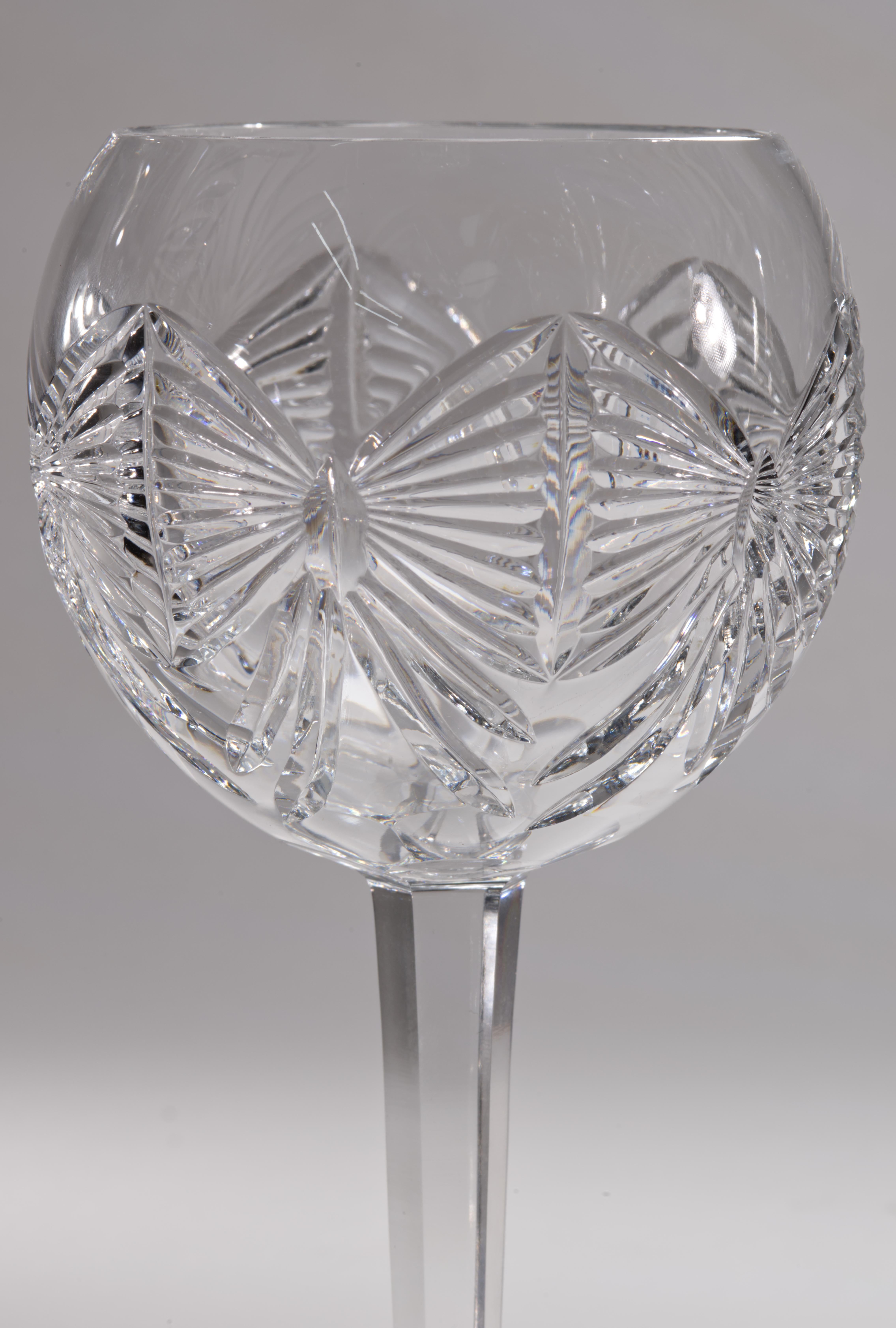 Art Deco Waterford Crystal Pair of Millennium Toasting Glasses, Peace and Happiness For Sale