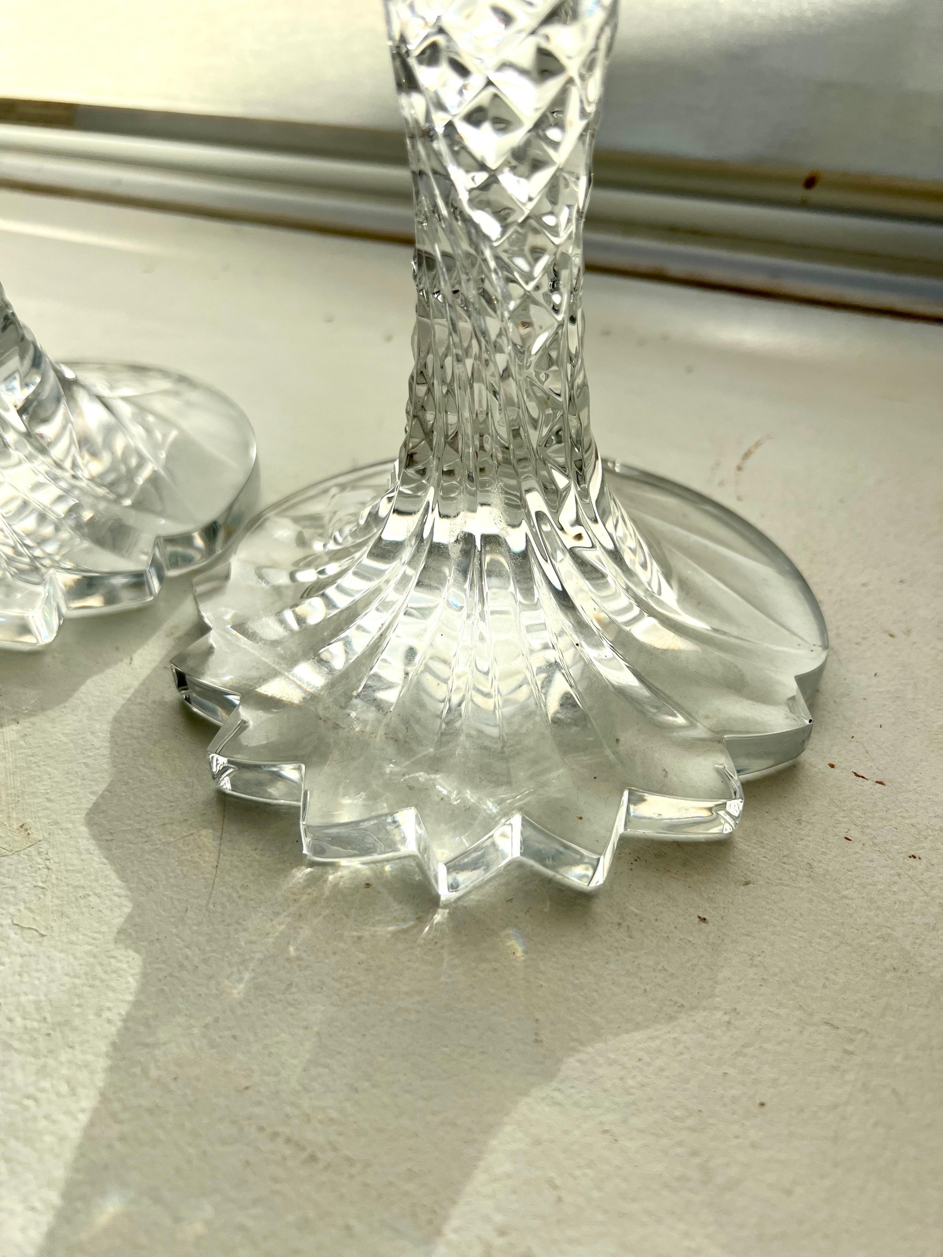 Waterford Crystal Pair of Sea Jewel Seahorse Candlesticks in Boxes For Sale 1