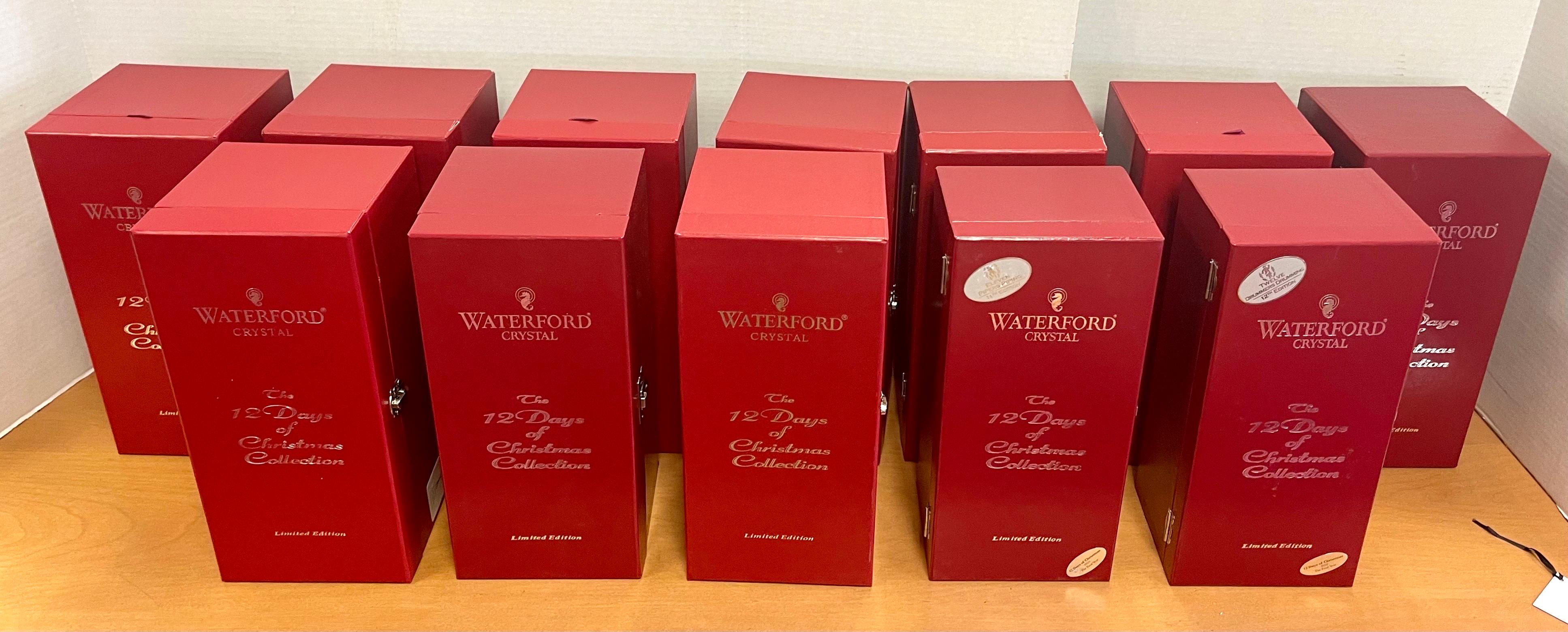 waterford crystal 12 days of christmas flute collection with chest