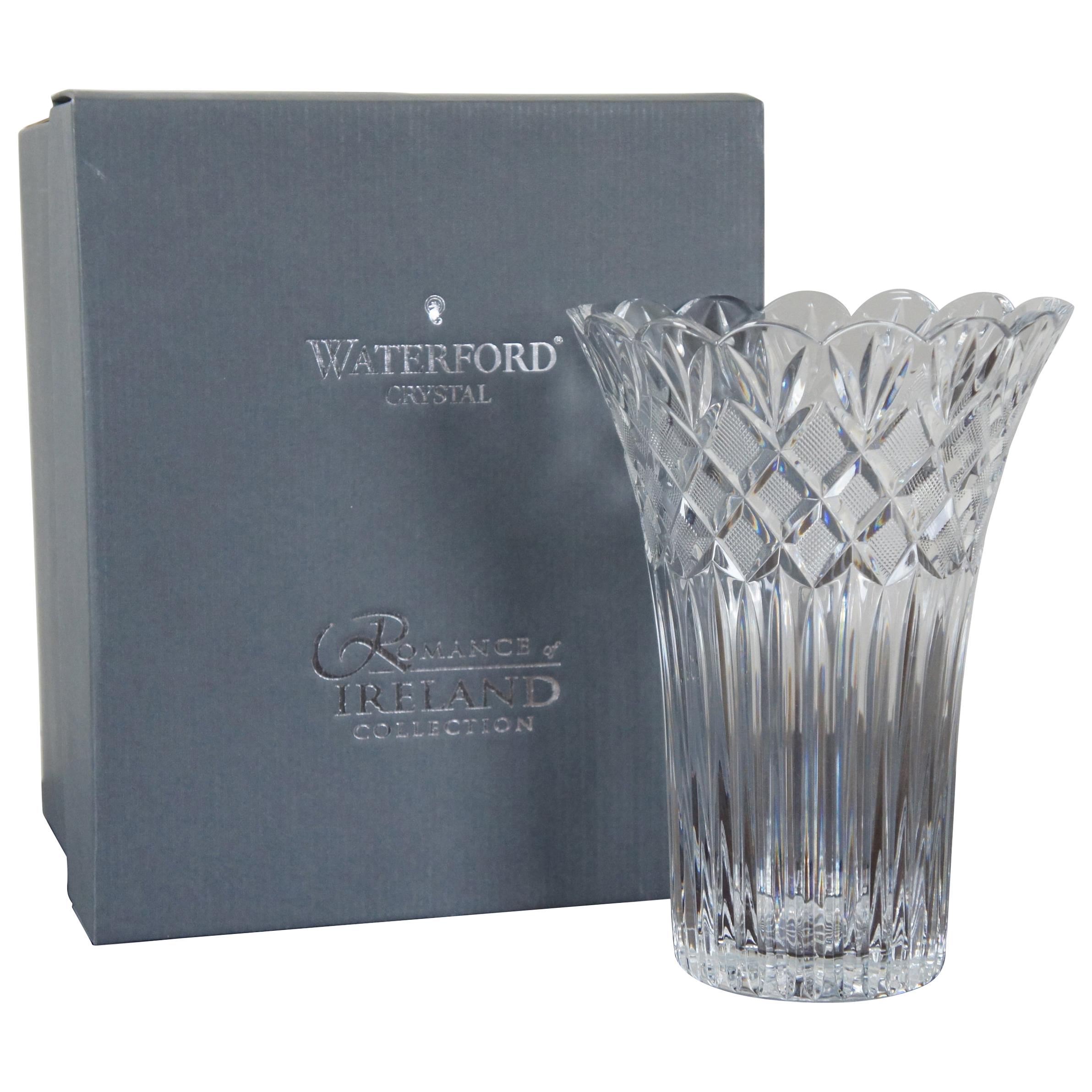 Waterford Crystal Romance of Ireland Collection Irish Lace Vase w Box  100549 at 1stDibs