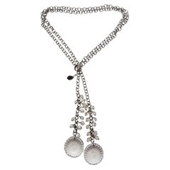 Waterford Crystal Sterling Silber Schal Stil Halskette mit Box #13450