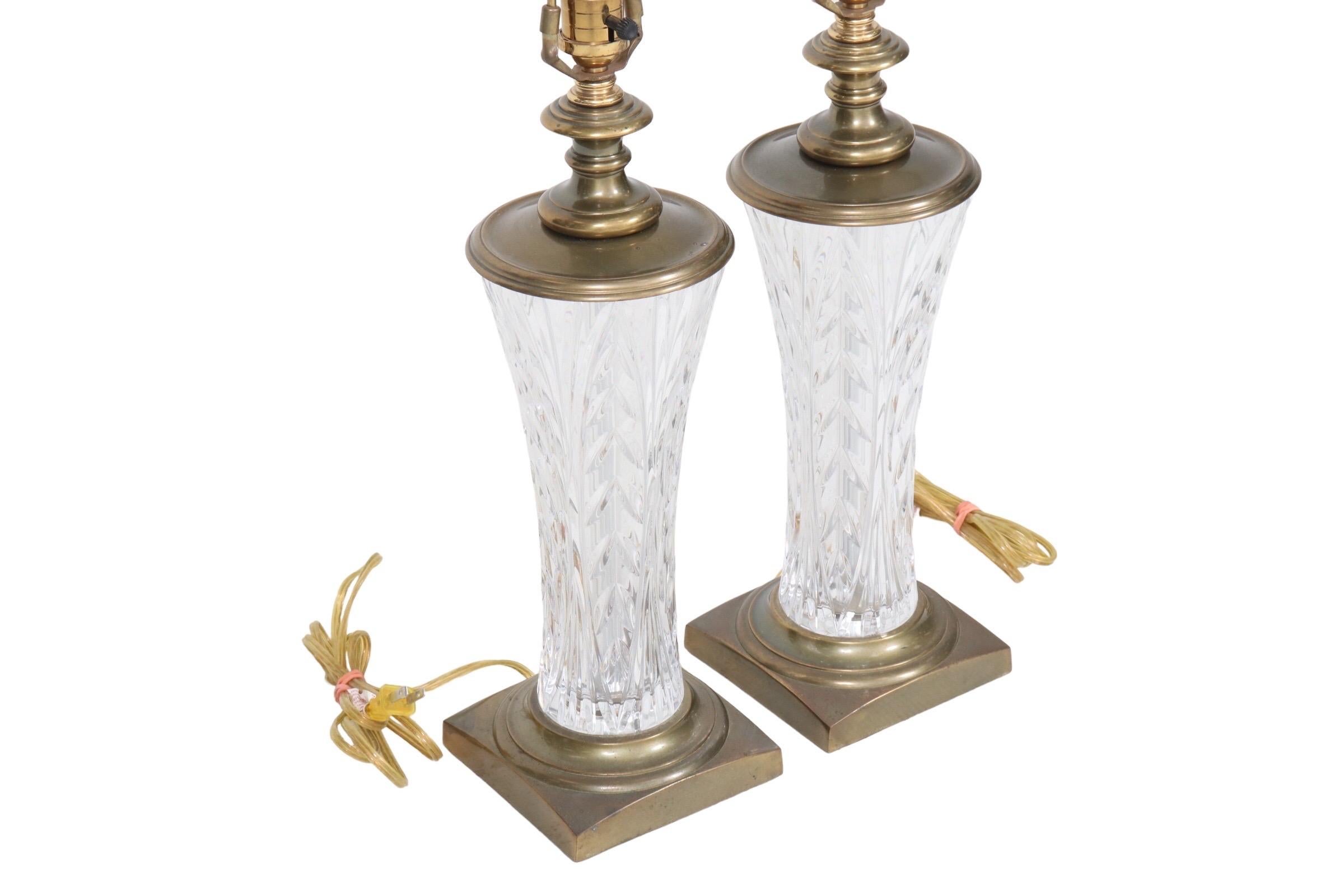Waterford Crystal Table Lamps, a Pair For Sale at 1stDibs