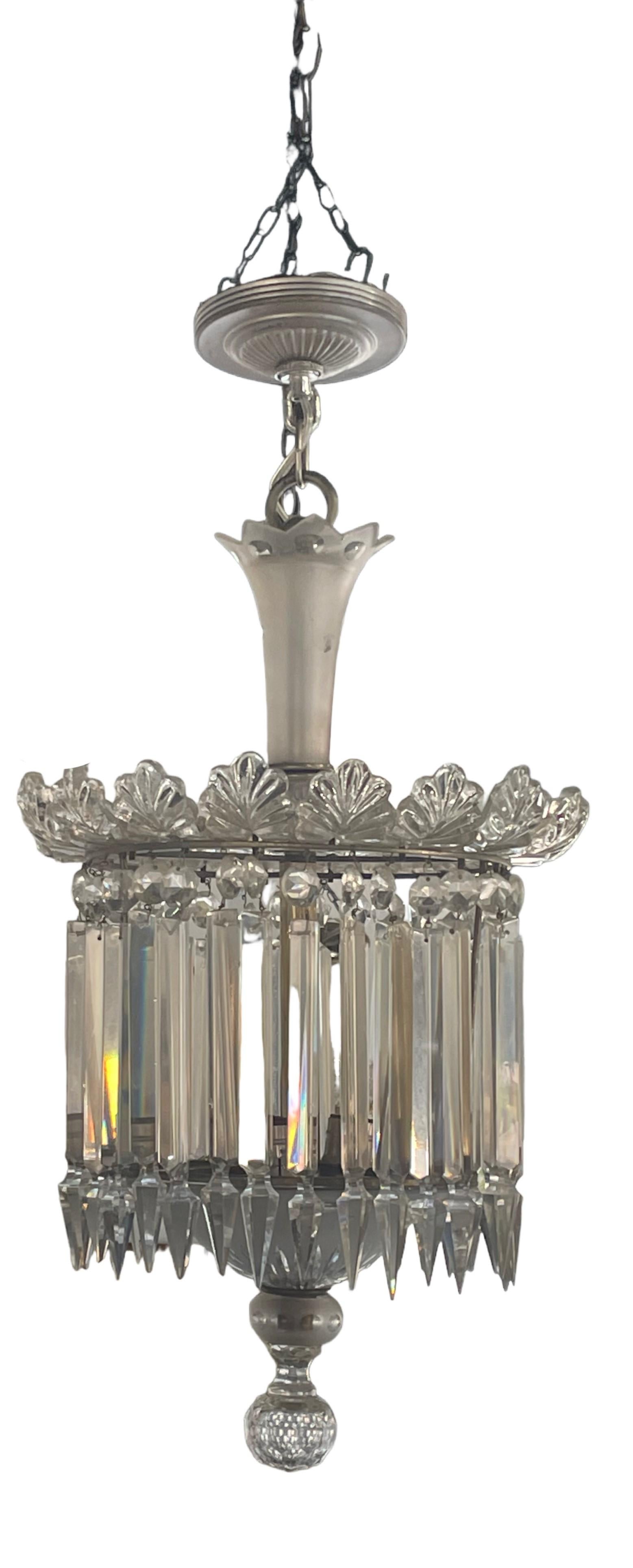 20th Century Waterford Crystal Upside Down Layered Chandelier For Sale