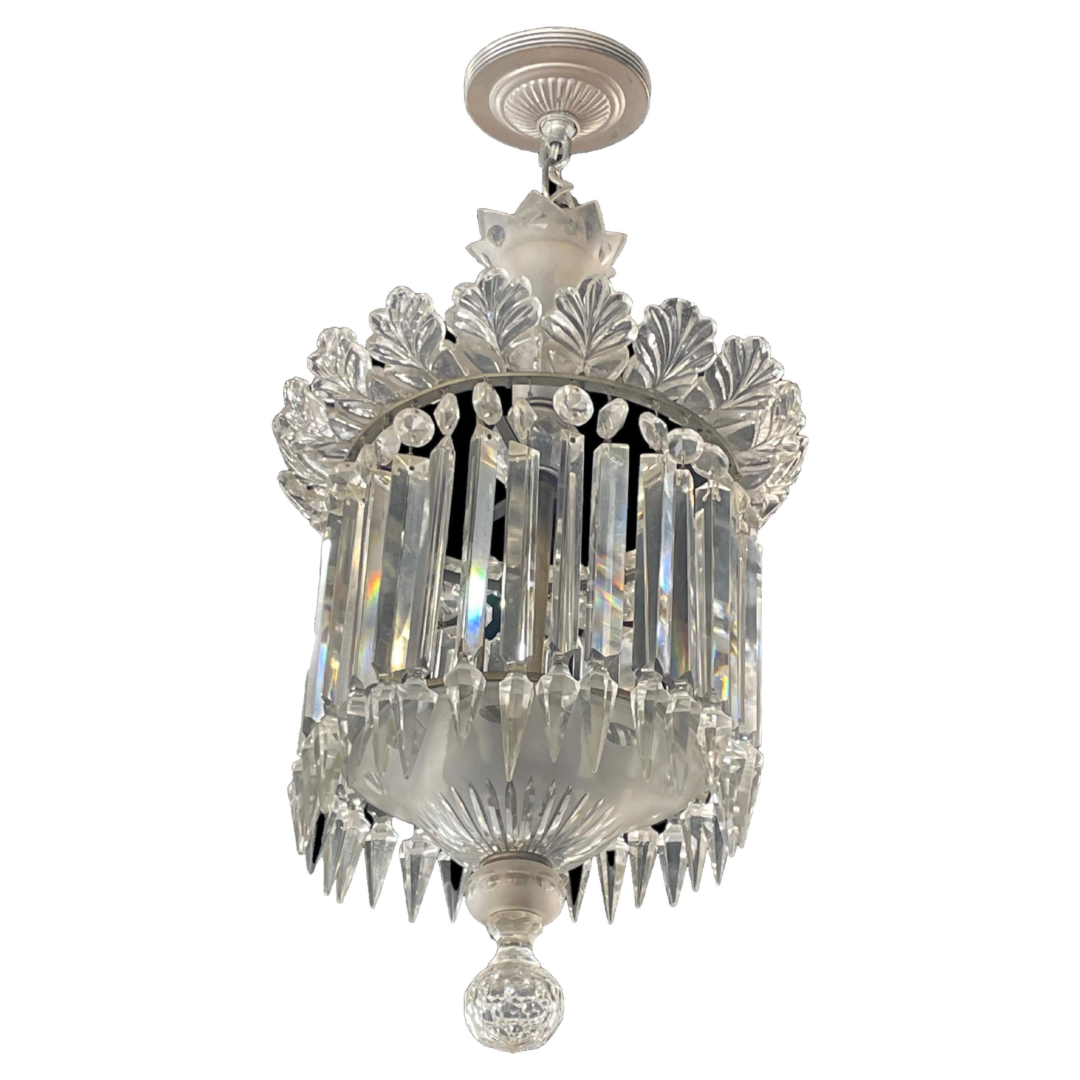 Waterford Crystal Upside Down Layered Chandelier For Sale