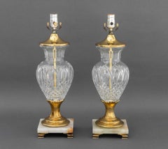 Waterford Crystal Vases Mounted as Lamps, Pair