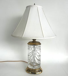Lampade "Overture" di Waterford Crystal, ottone lucidato, paralumi, coppia