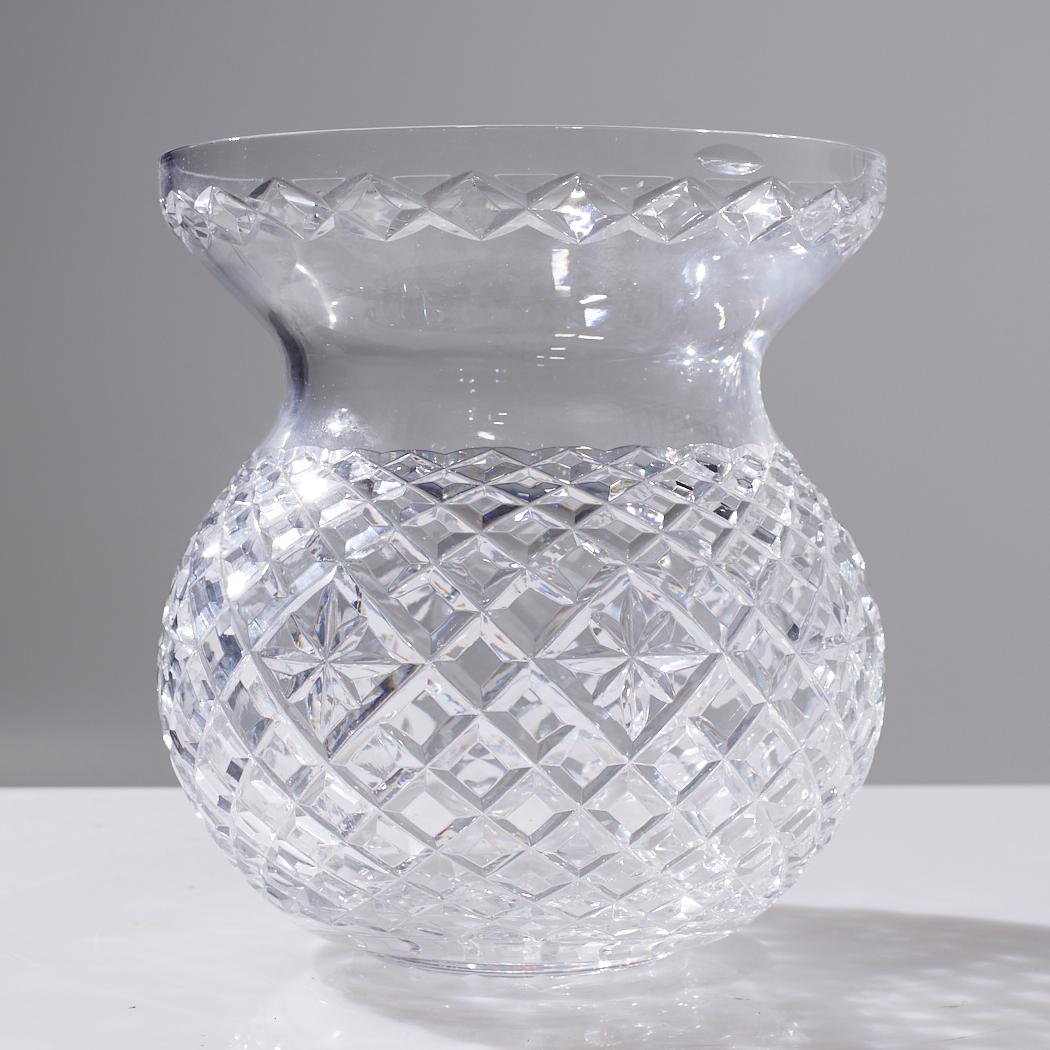 Modern Waterford Cut Crystal Vase Bowl For Sale